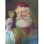 Öl Gemälde Mann bei Weinverkostung
