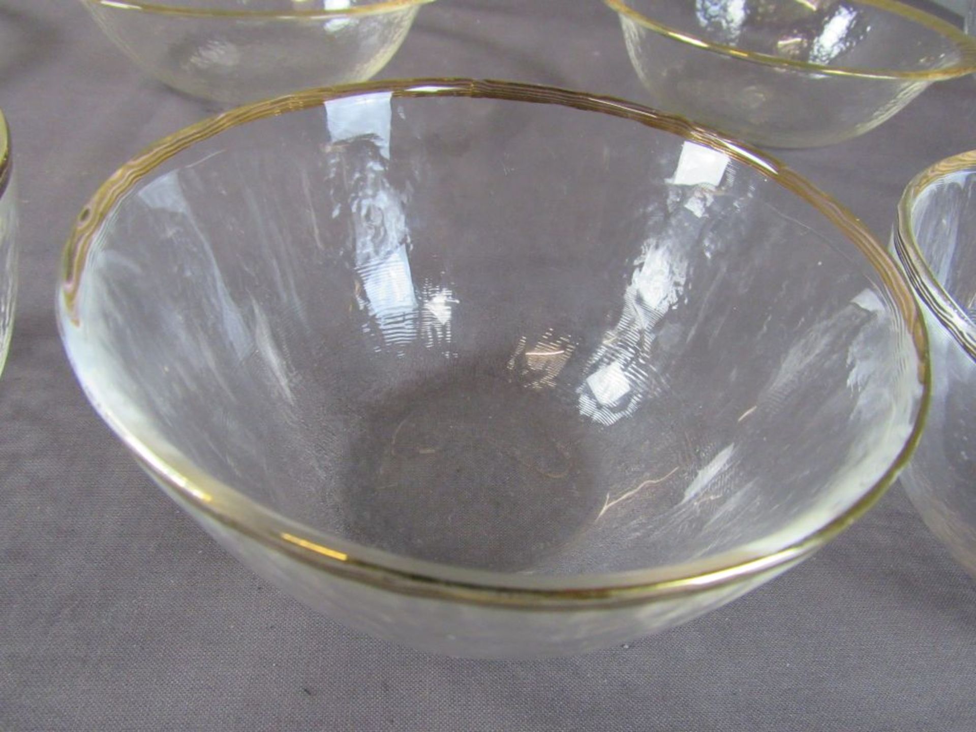 Glasschalen schwer mit Goldrand - Image 7 of 8