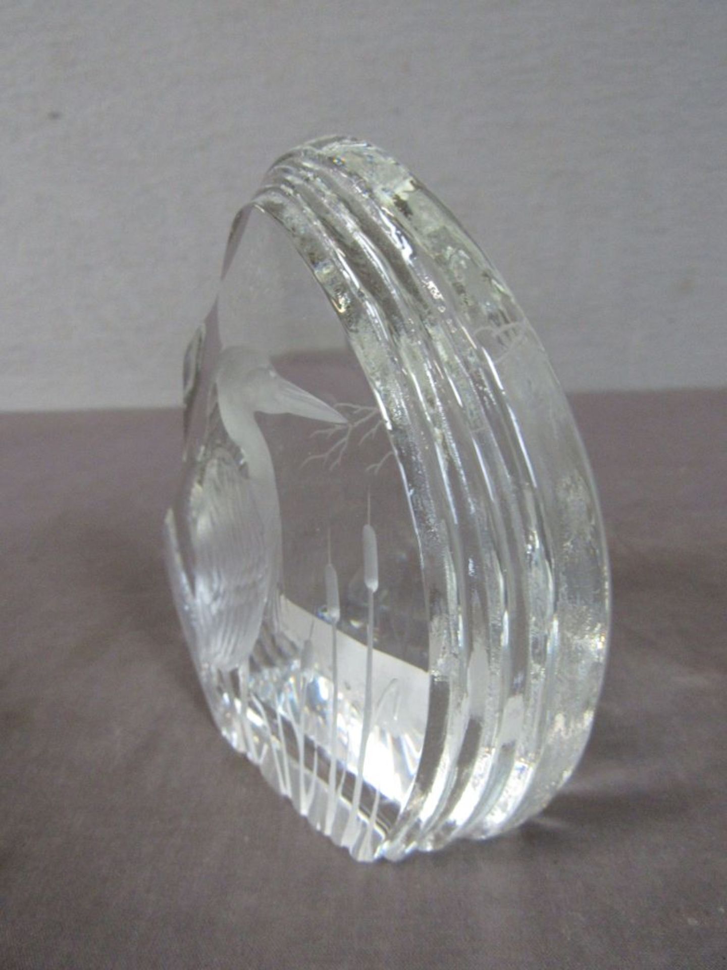 Schöne Kristallglasskulptur Kranich - Image 5 of 5