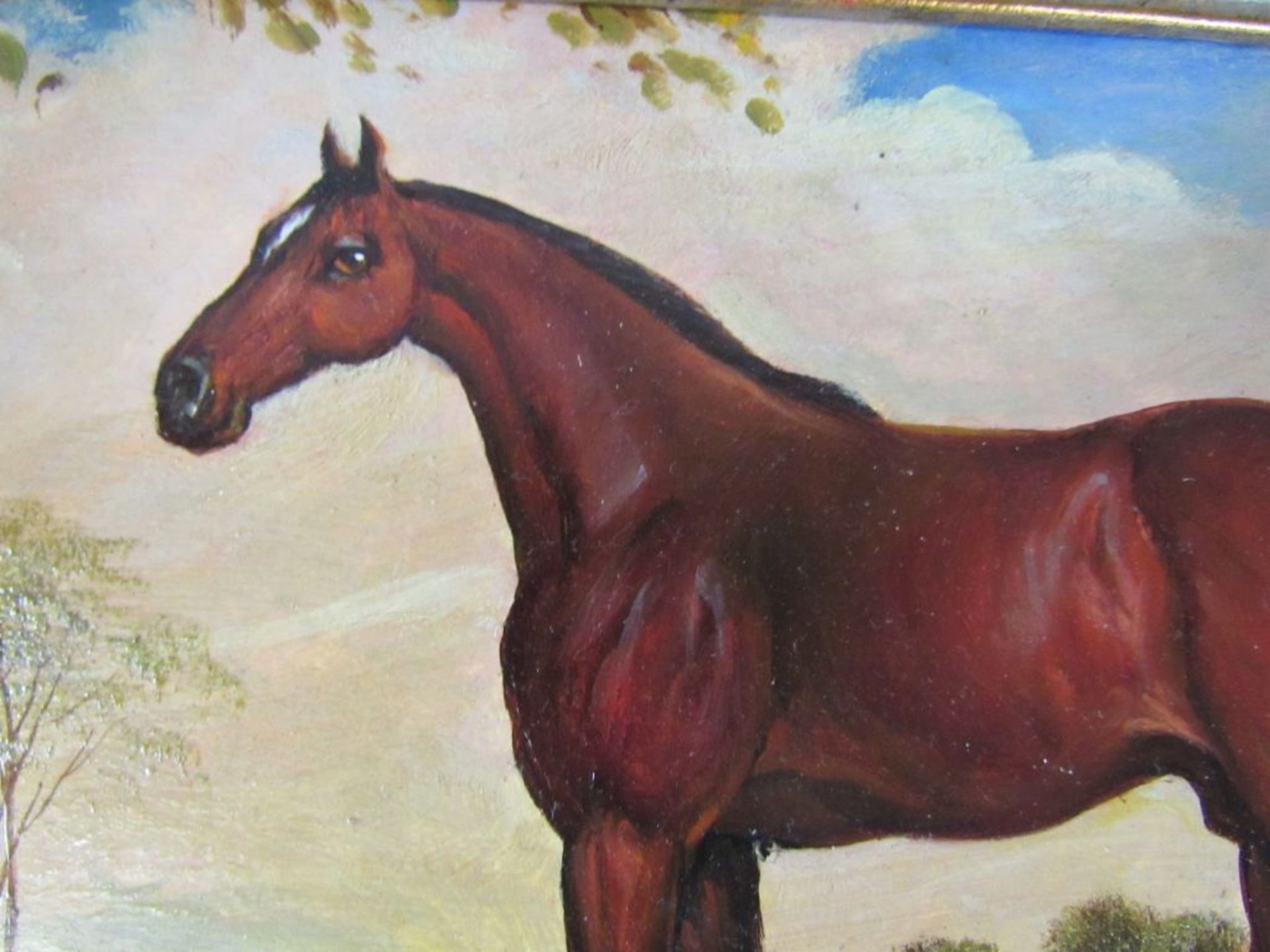 Gemälde Pferd Öl auf Pappe - Bild 5 aus 8