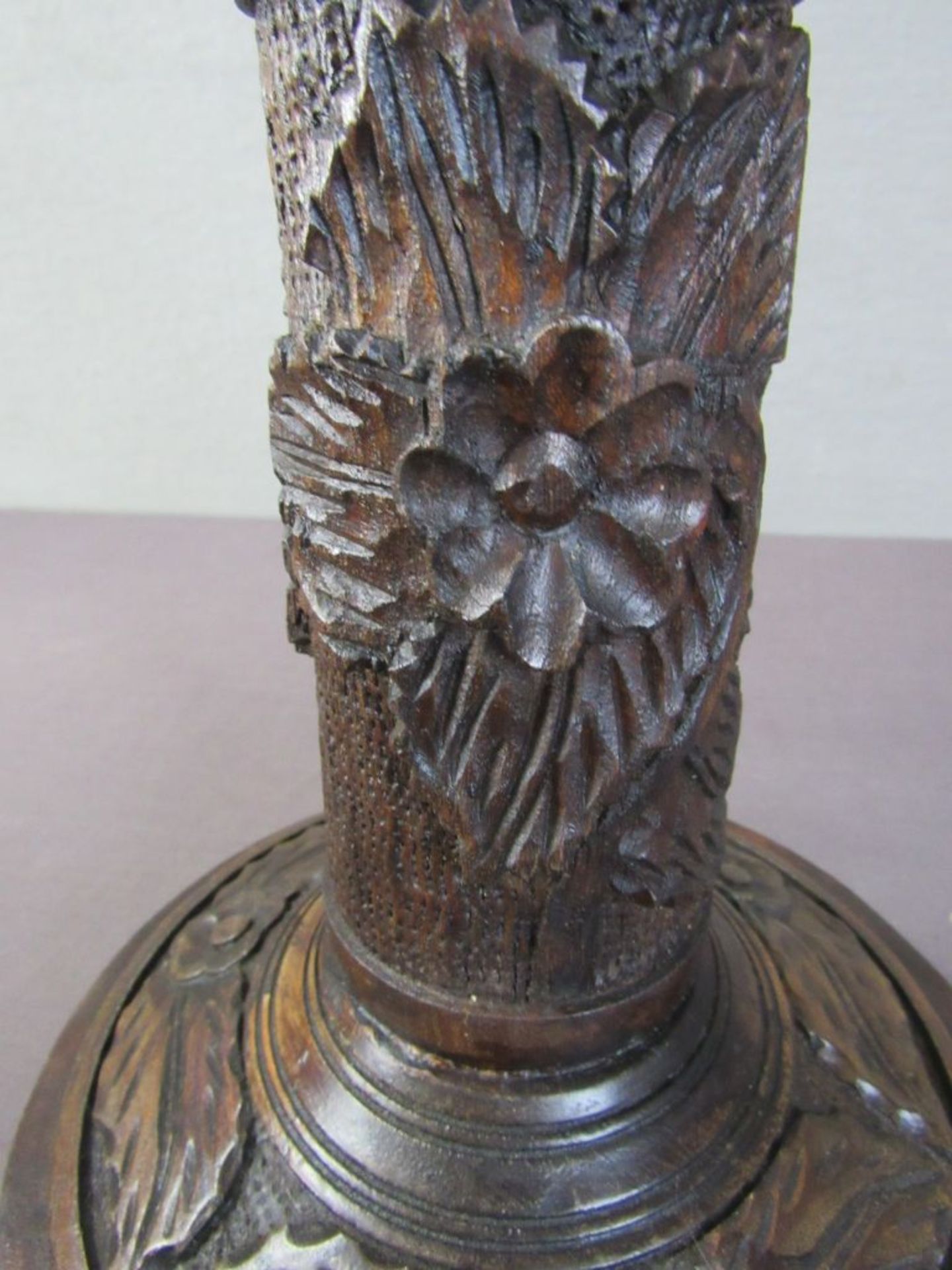 Kerzenständer Holz geschnitzt um 1910 - Bild 6 aus 6