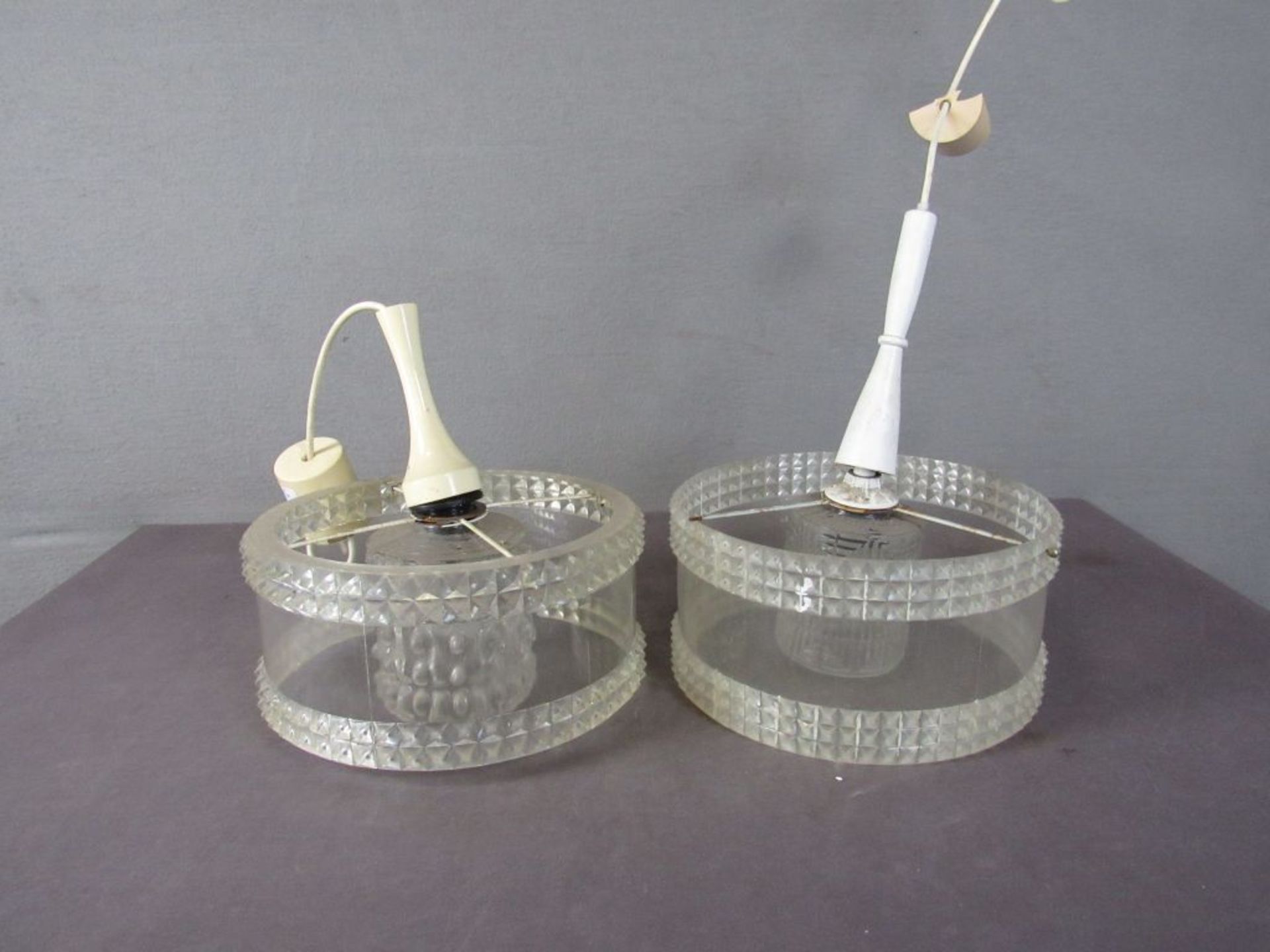 Vintage zwei Deckenlampen Plexi 30cm