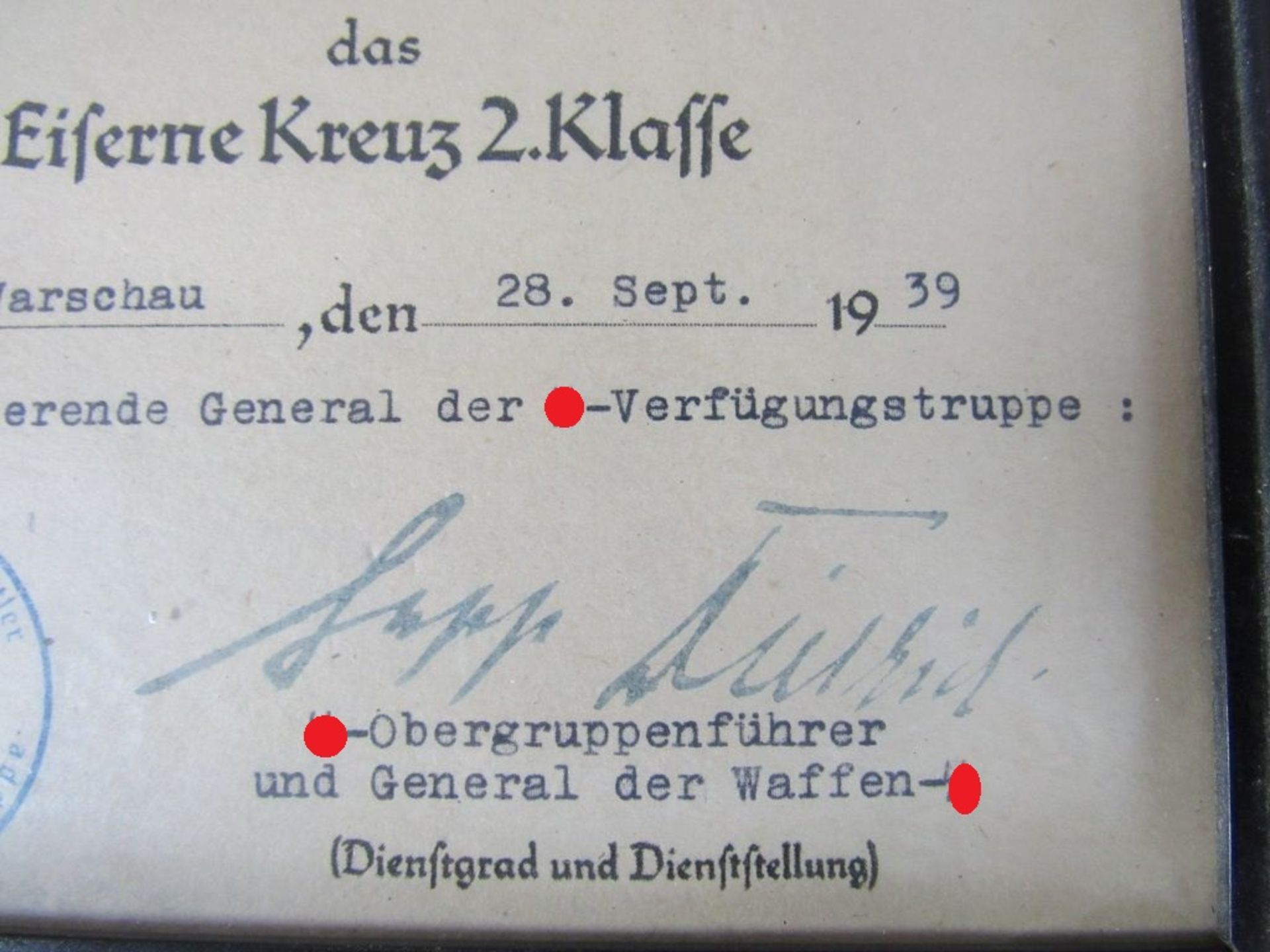 Urkunde für das Eiserne Kreuz 2.Klasse - Bild 5 aus 6