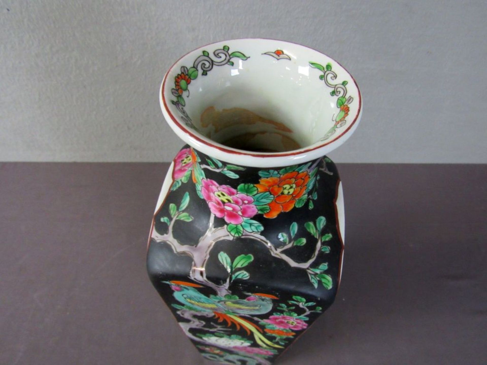 Vase China Schwarz Höhe - Bild 3 aus 5