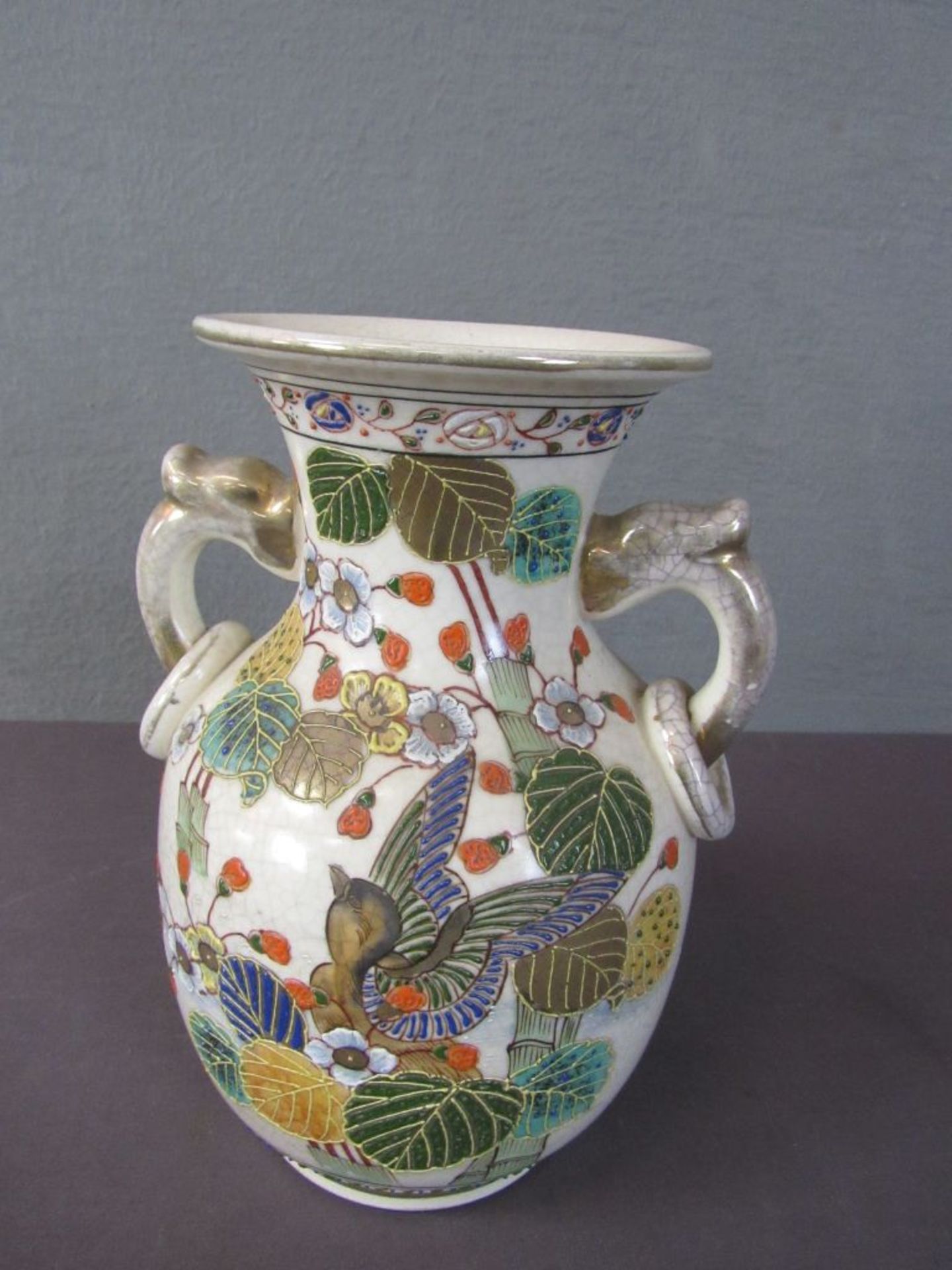 Antike Henkelvase asiatisch lasierte - Image 4 of 6