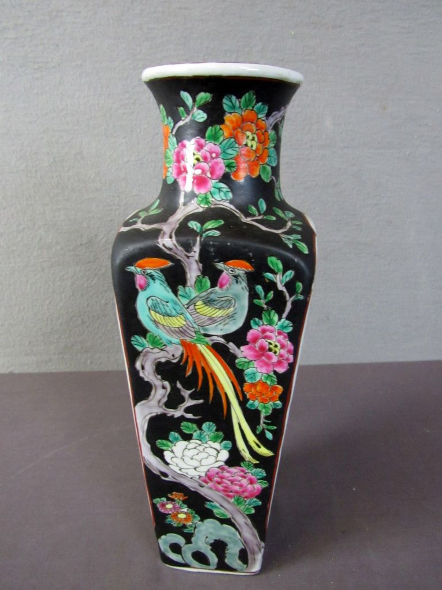 Vase China Schwarz Höhe - Bild 2 aus 5