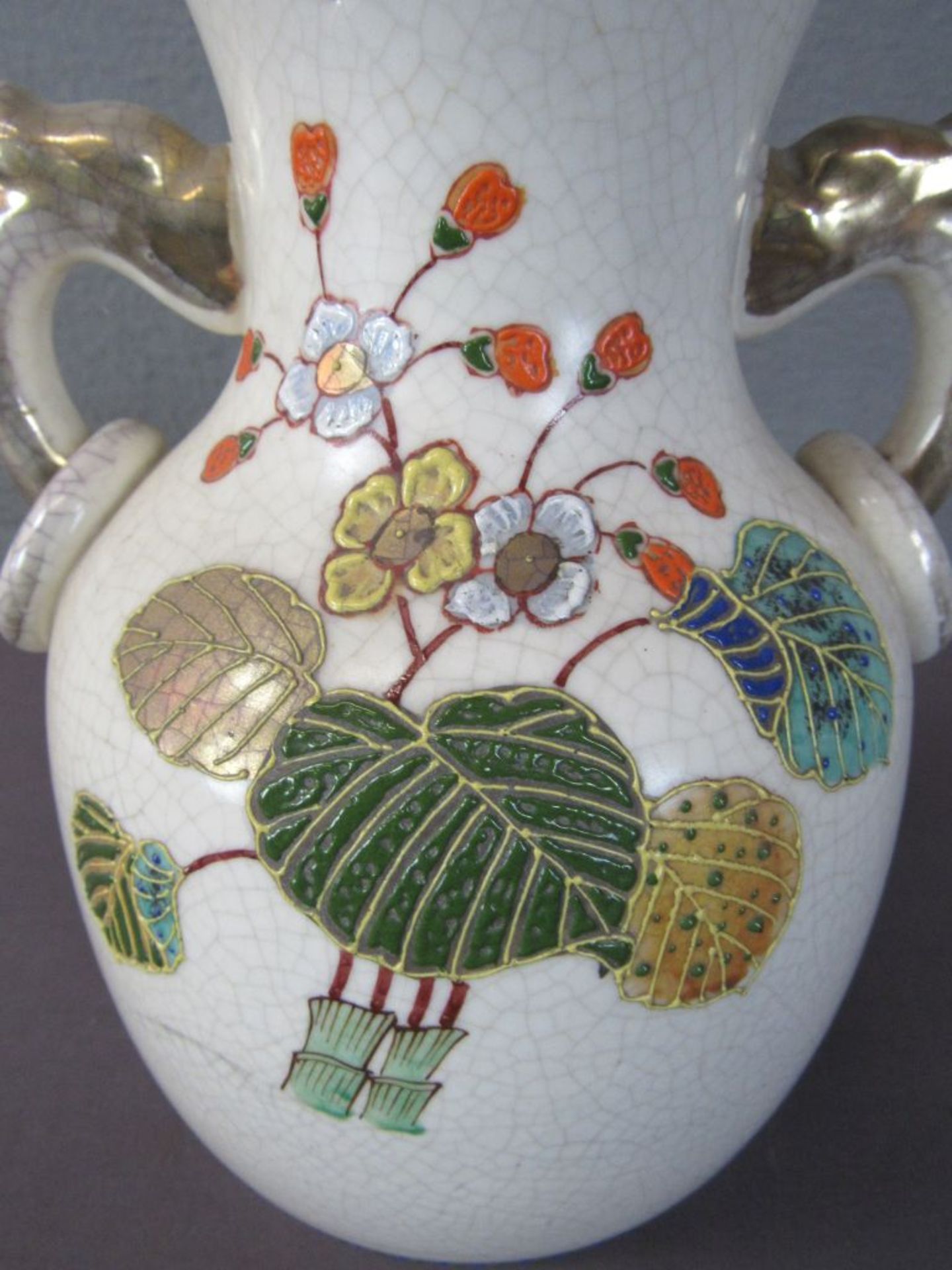 Antike Henkelvase asiatisch lasierte - Image 3 of 6