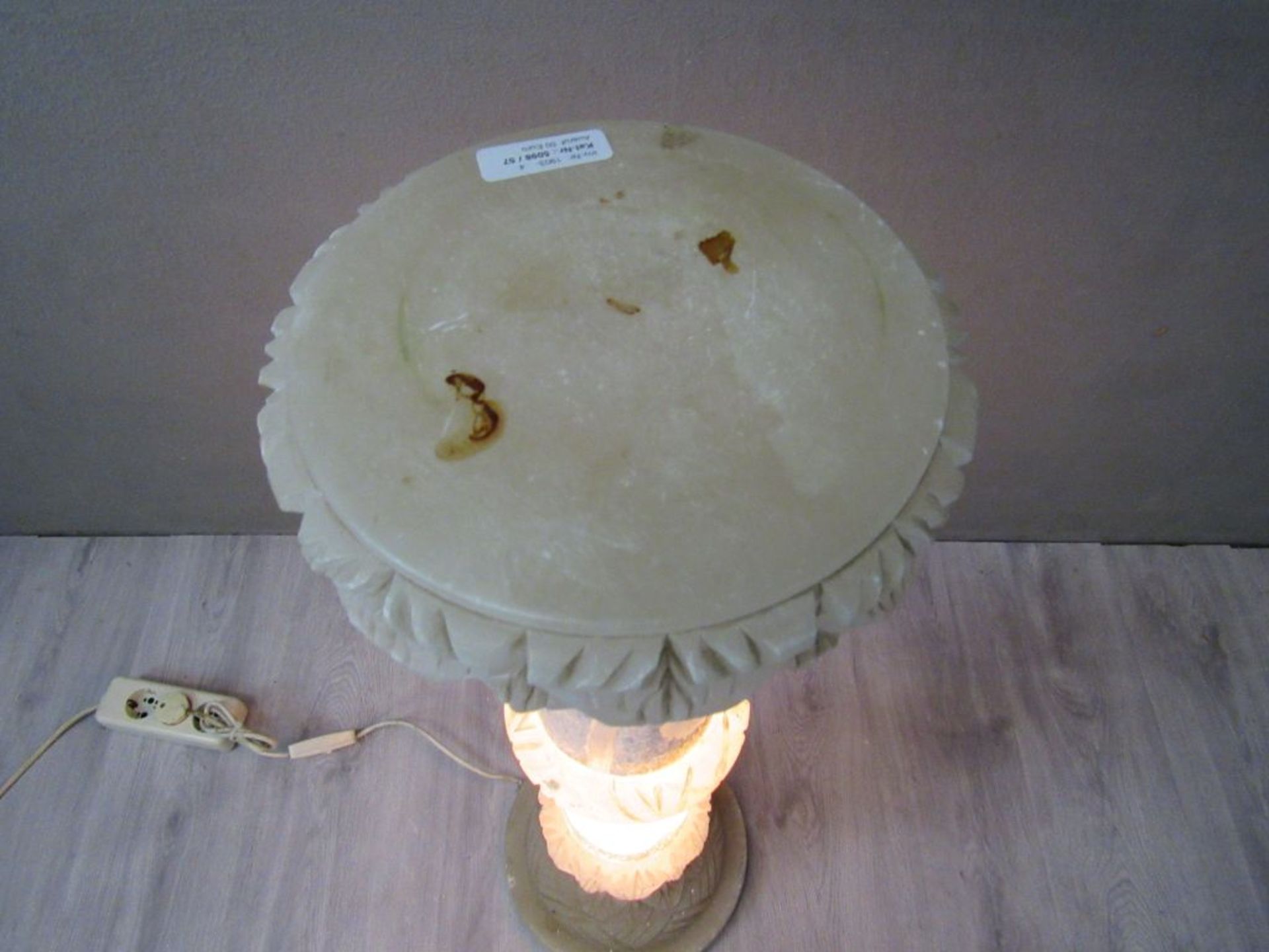 Alabaster Säule Blattdekor Lampensäule - Bild 3 aus 6