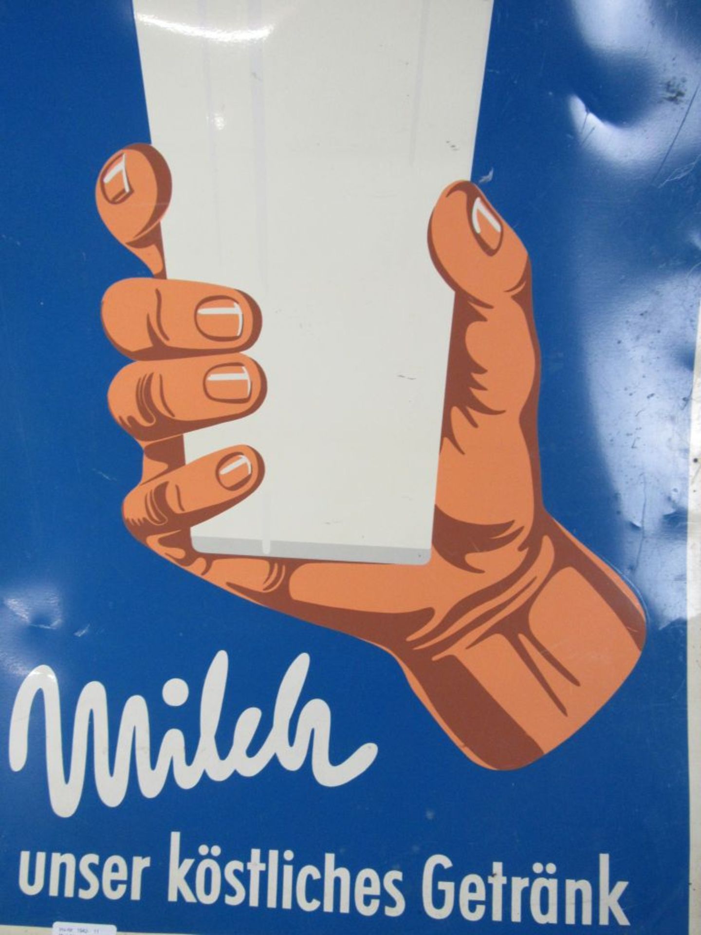 Werbeplakat Milch Blech ca. 60x80cm