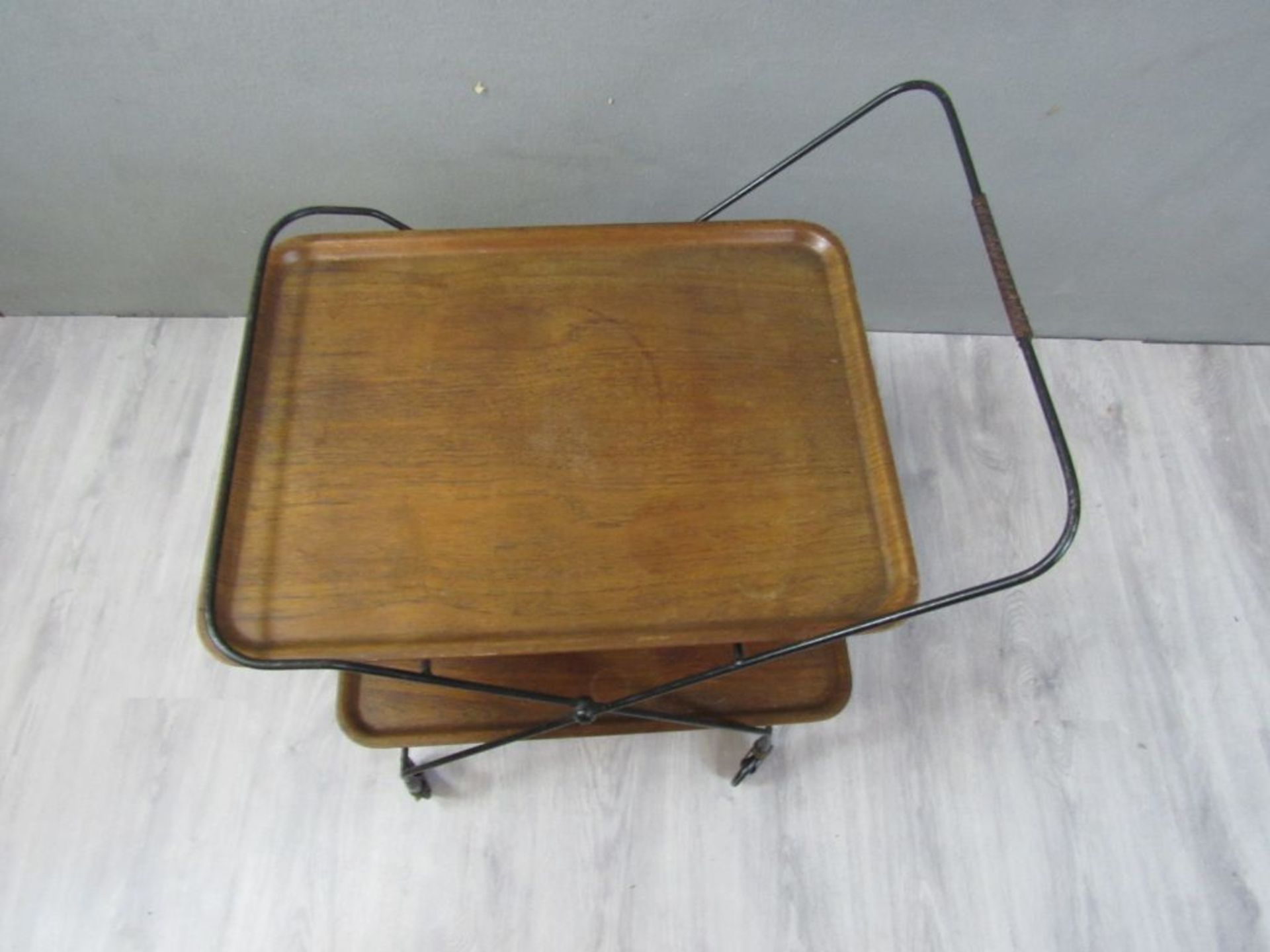 Teewagen mit zwei Teak Tabletts - Bild 6 aus 9