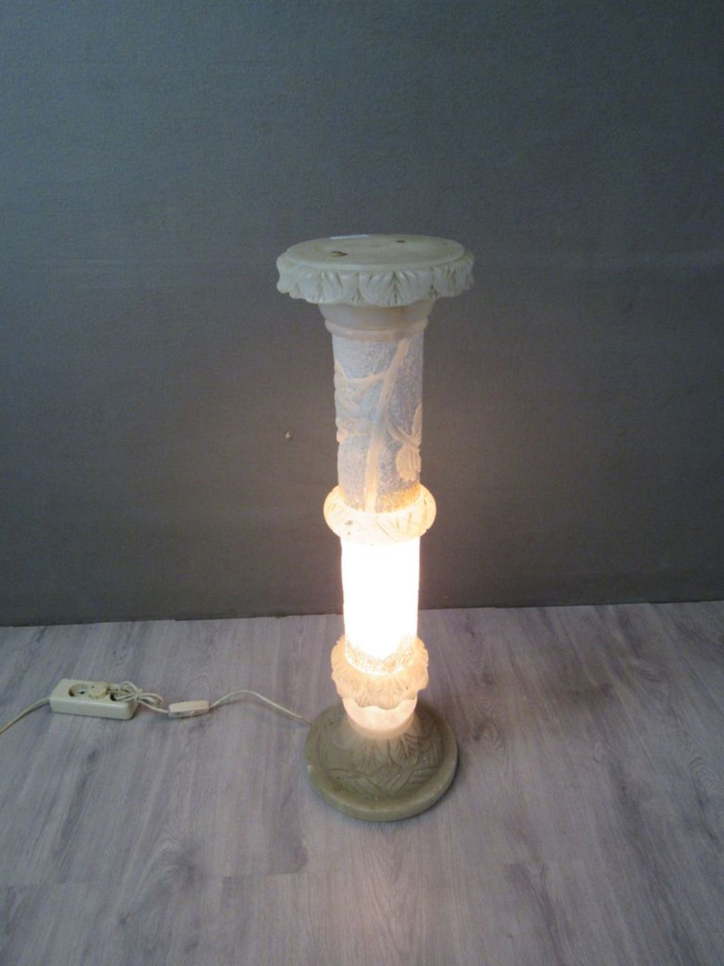 Alabaster Säule Blattdekor Lampensäule - Bild 2 aus 6
