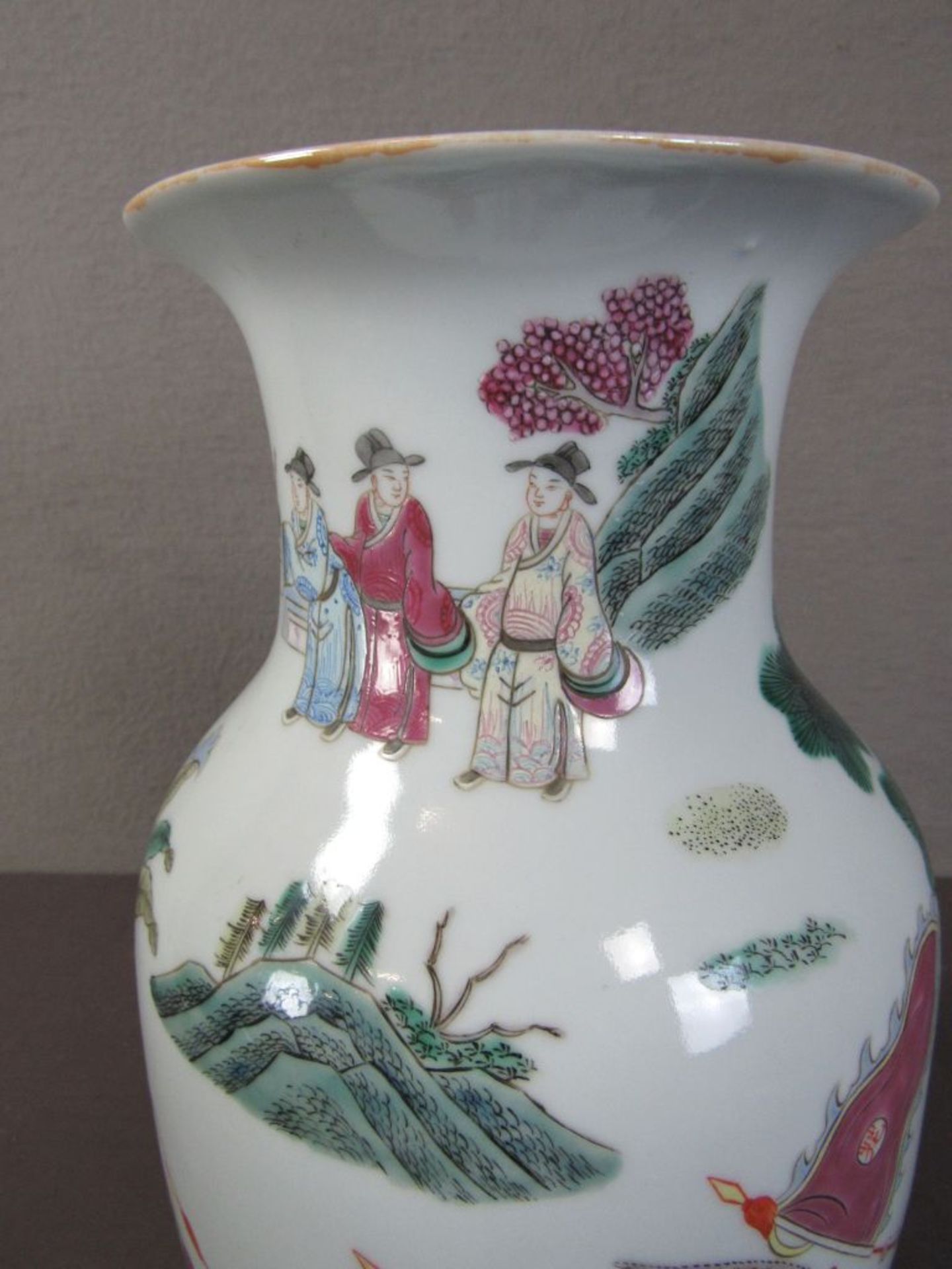 Antike große chinesische Vase mit - Bild 3 aus 5
