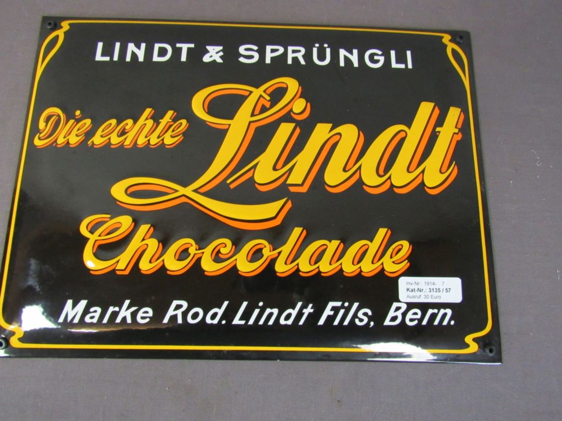 Emaille Schild die echte Lindt