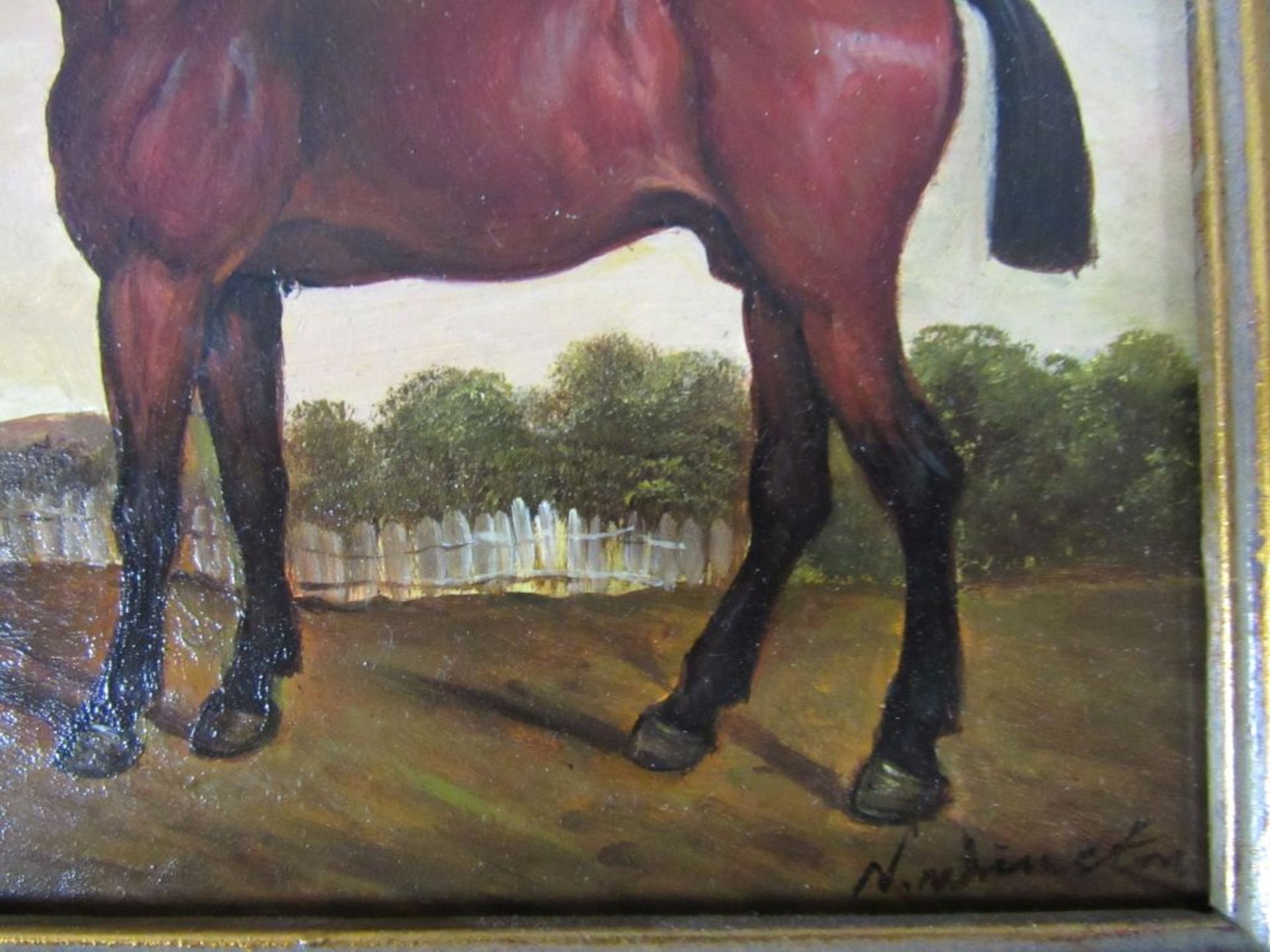 Gemälde Pferd Öl auf Pappe - Bild 6 aus 8