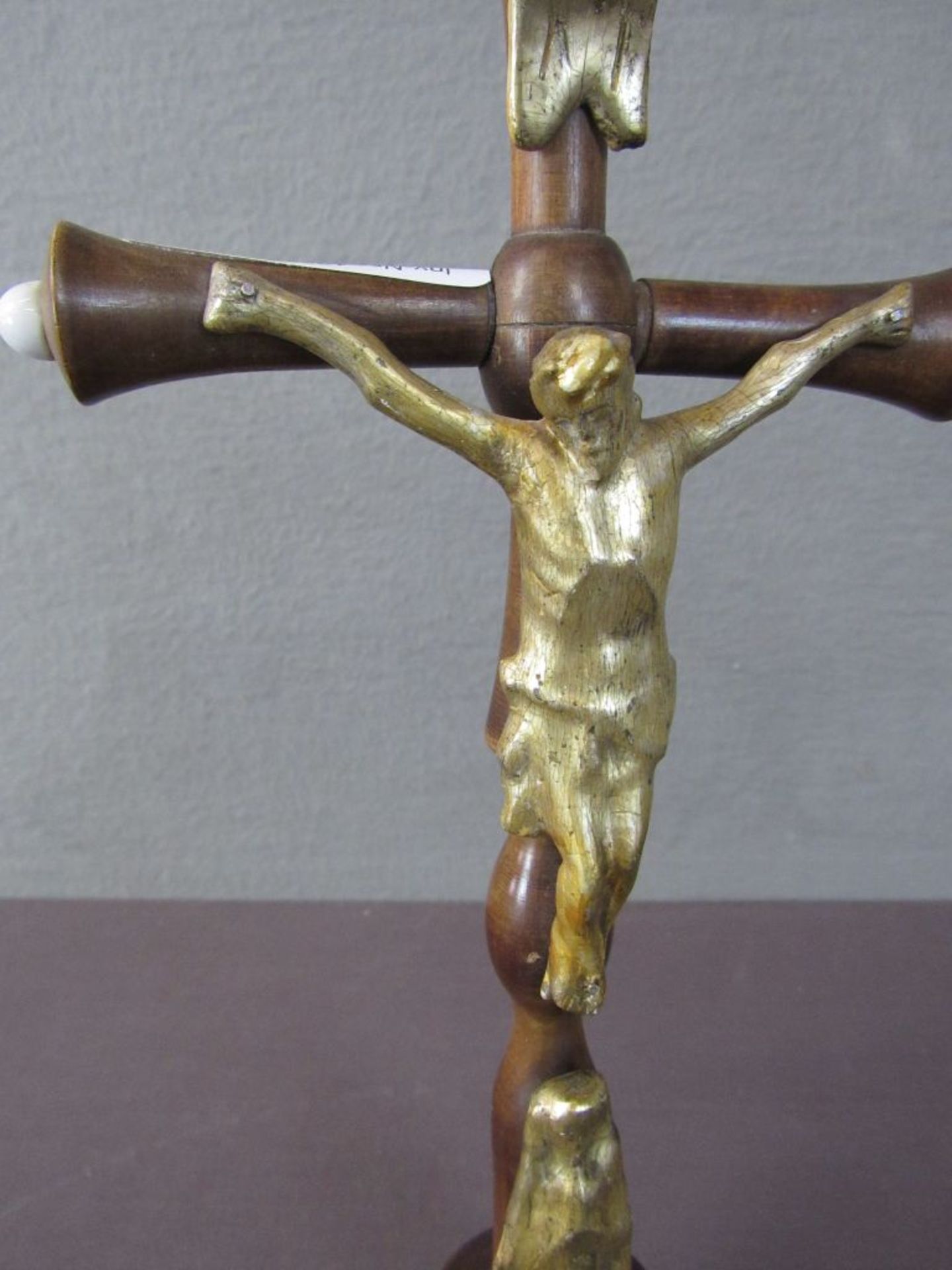 Antikes Kruzifix auf Sockel 36cm - Bild 2 aus 6