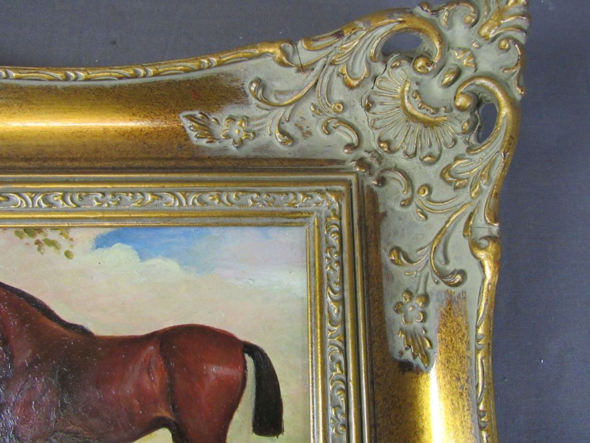 Gemälde Pferd Öl auf Pappe - Bild 7 aus 8