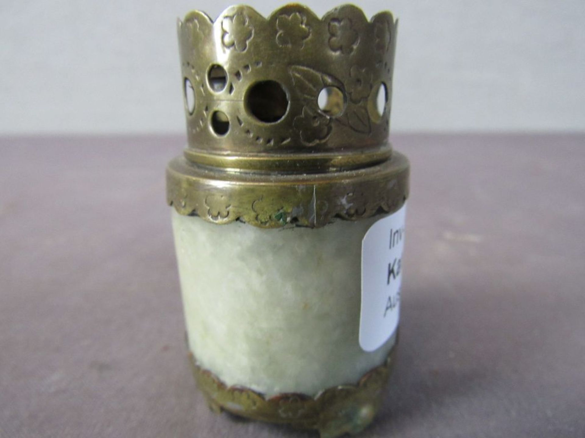 Kleine Opiumlampe Messing + Jade China - Bild 3 aus 4