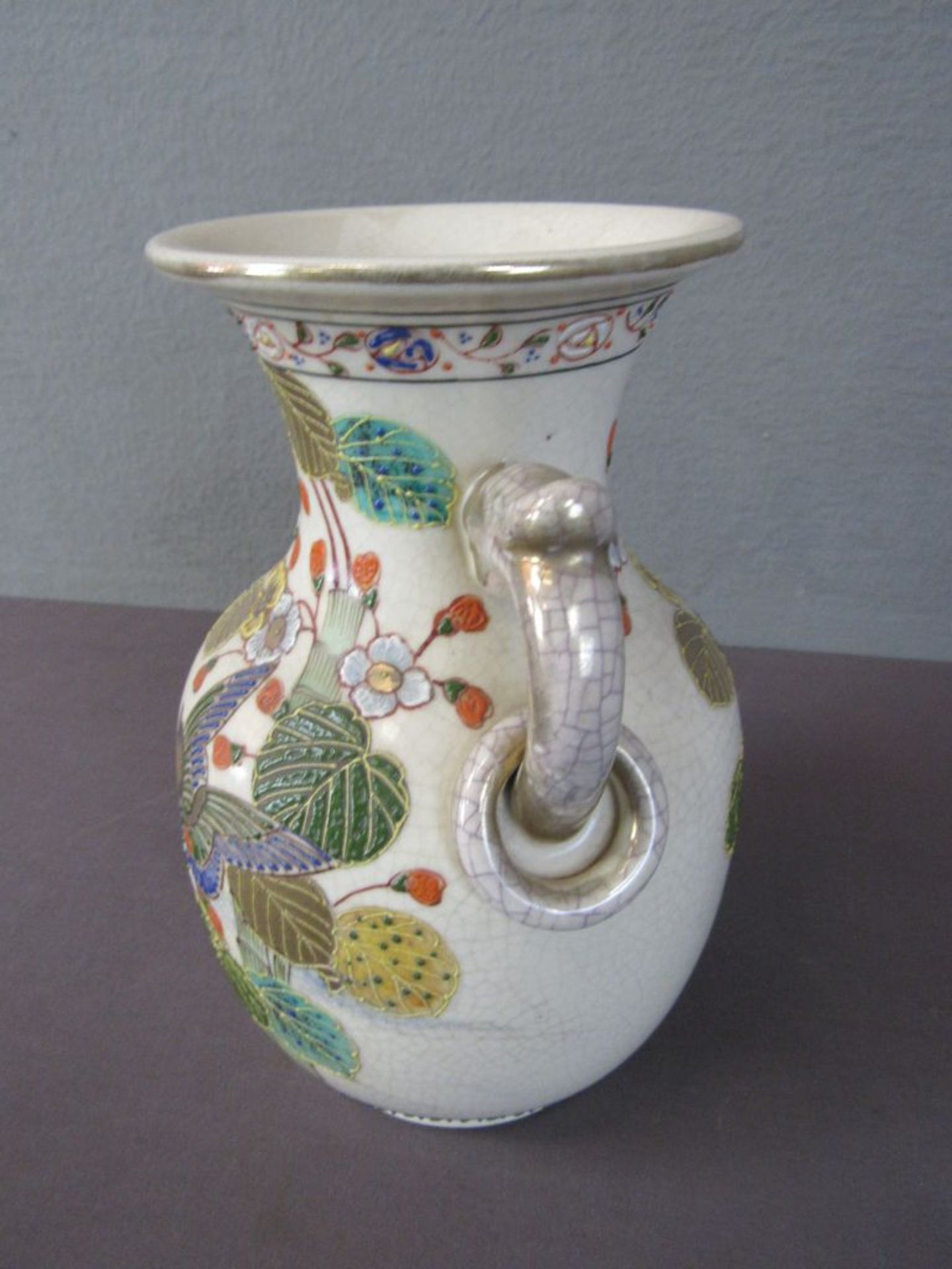 Antike Henkelvase asiatisch lasierte - Image 5 of 6