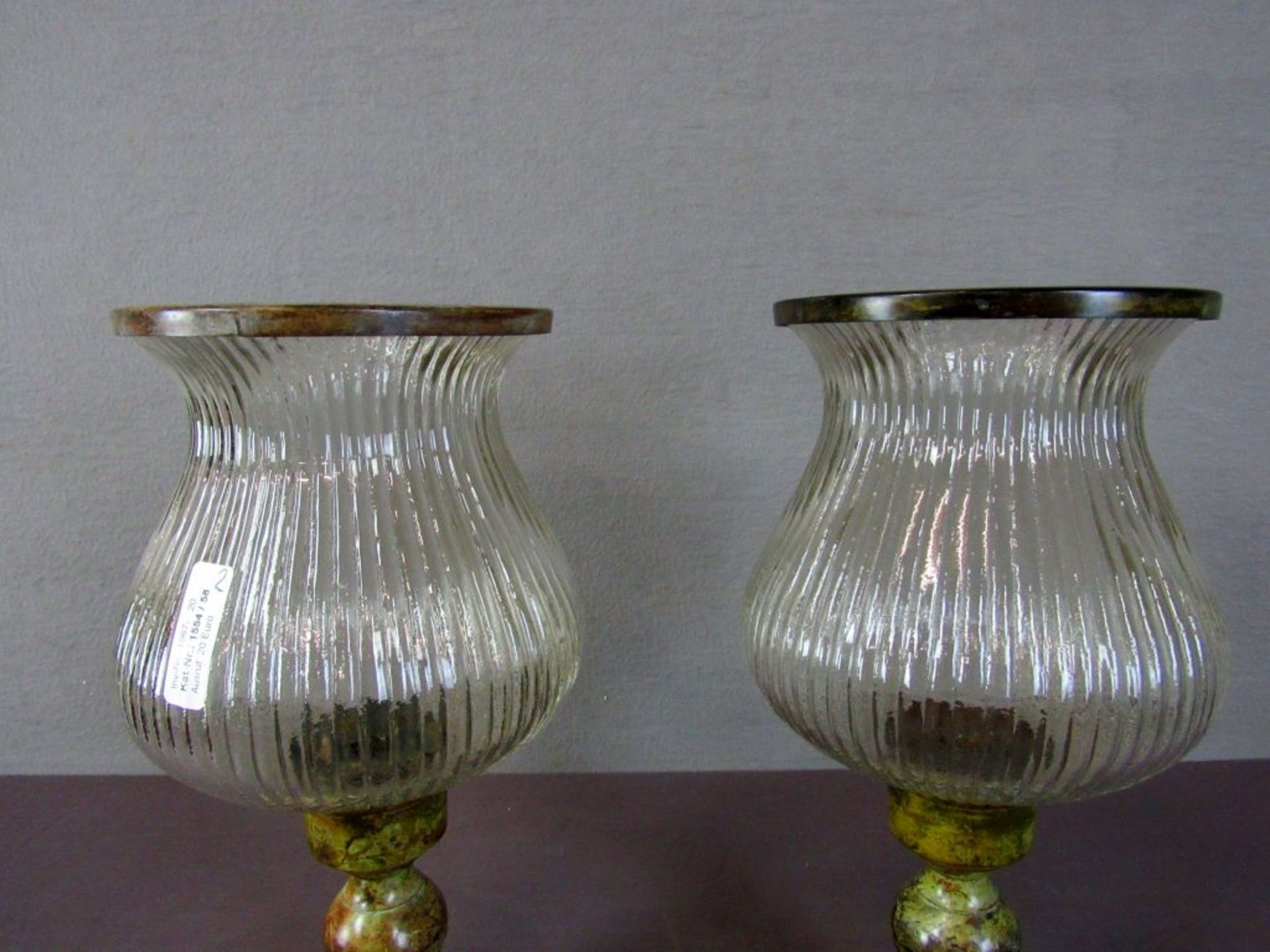 Zwei WIndlichter auf Metallsockel - Image 5 of 7