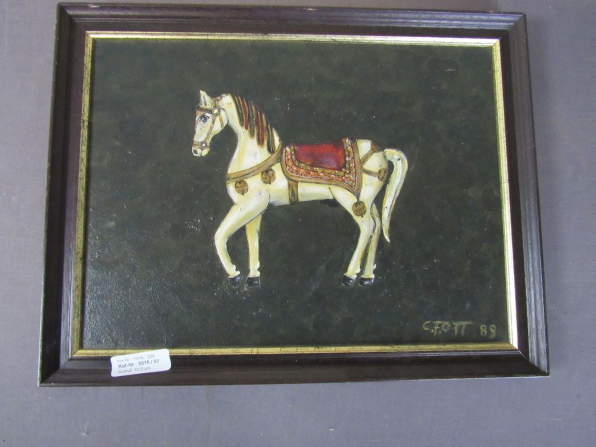Gemälde Pferd Öl auf Pappe - Image 2 of 7