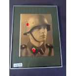Großes Porträtfoto SS Soldat Division