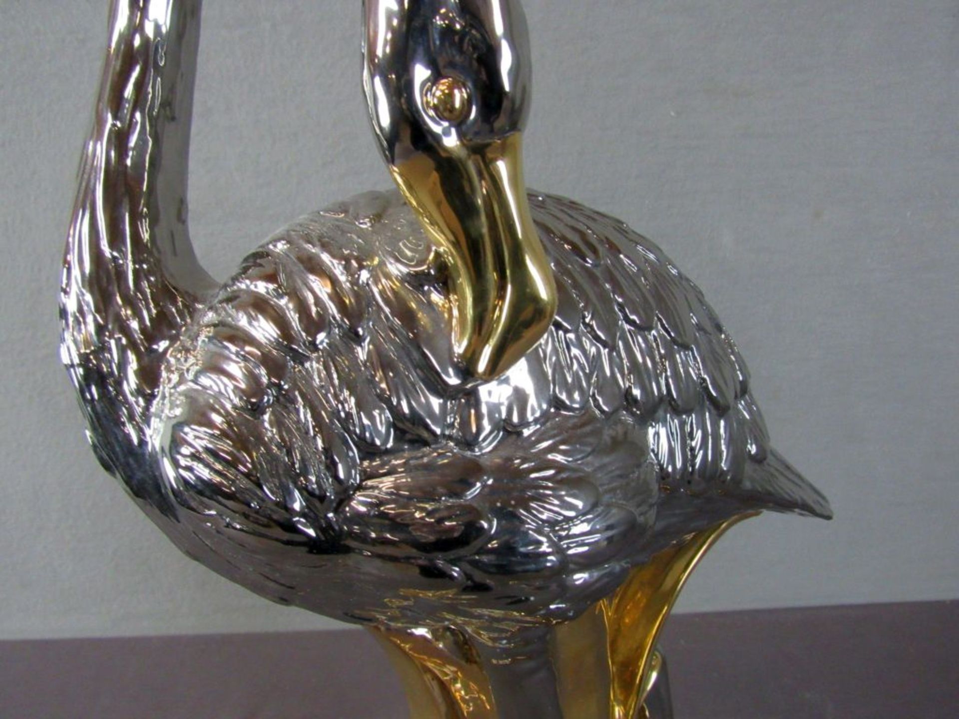 Flamingo Porzellan Gold/Silber Dekor - Image 4 of 8