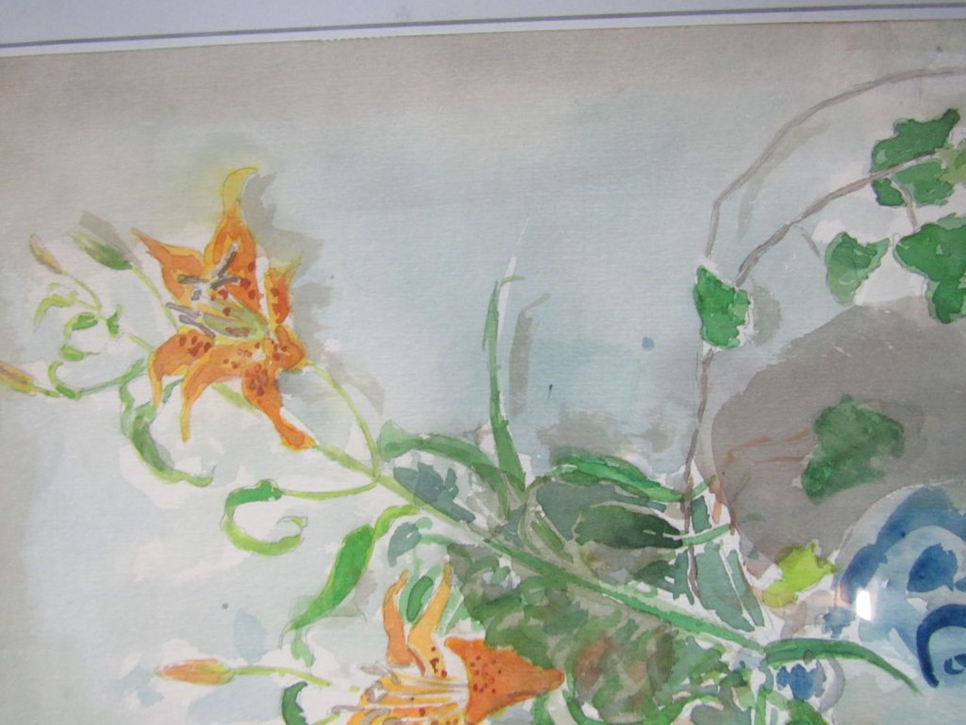 Aquarell Blumenstillleben signiert - Image 5 of 8