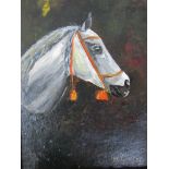 Gemälde Darstellung Pferd gerahmt Öl