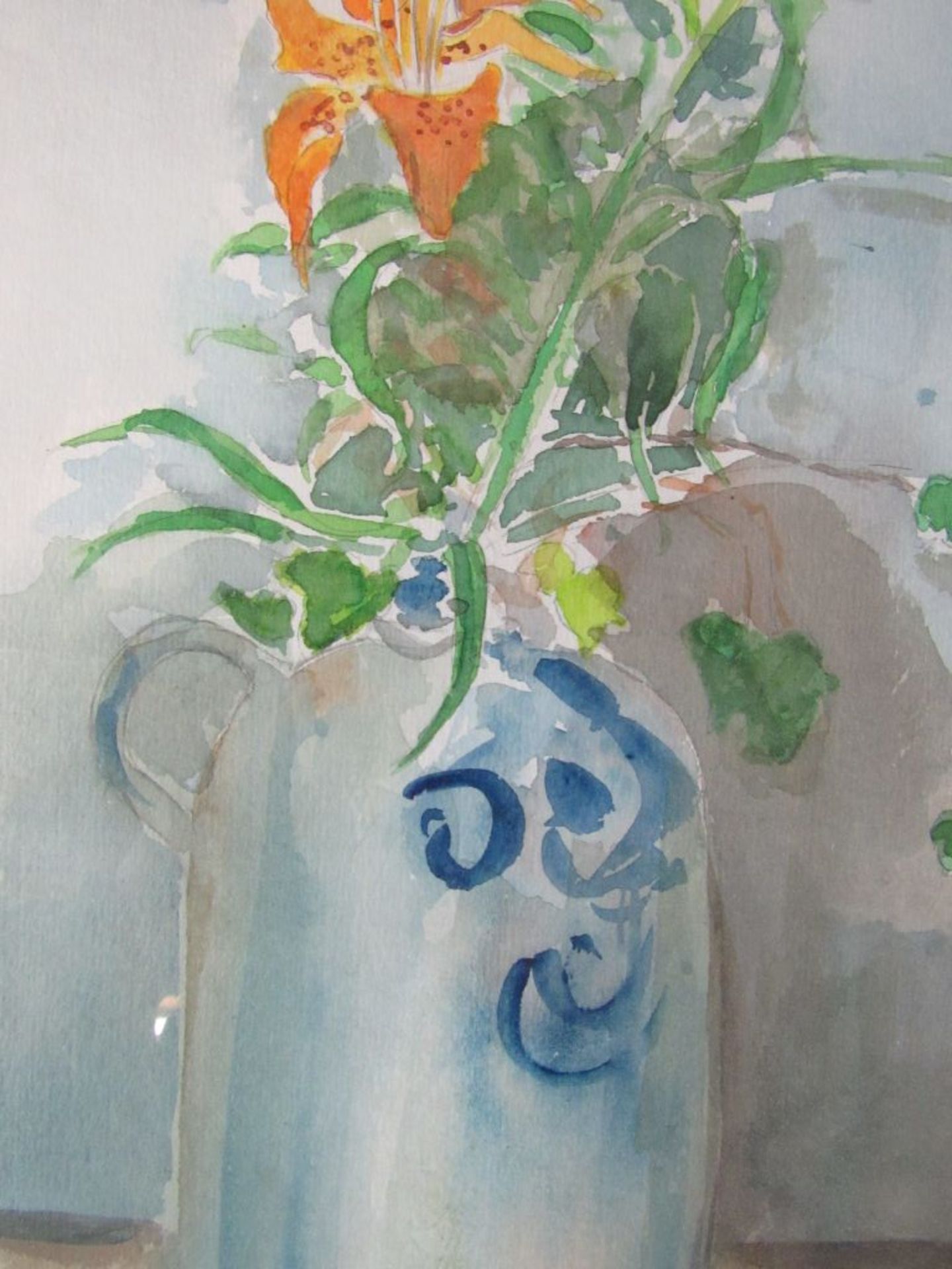 Aquarell Blumenstillleben signiert - Image 4 of 8