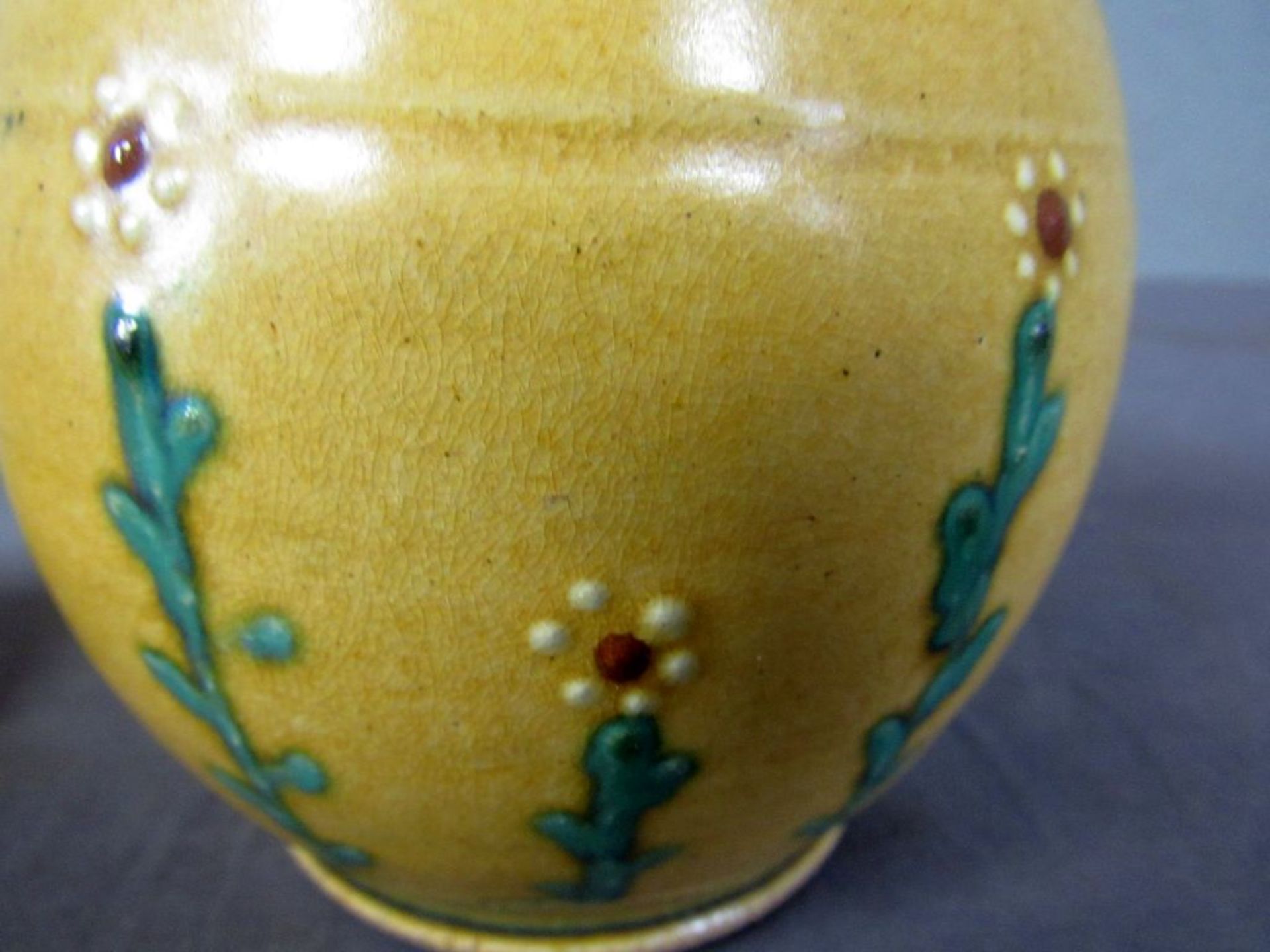 Deckeldose Keramik Blumenornamentik - Image 4 of 4