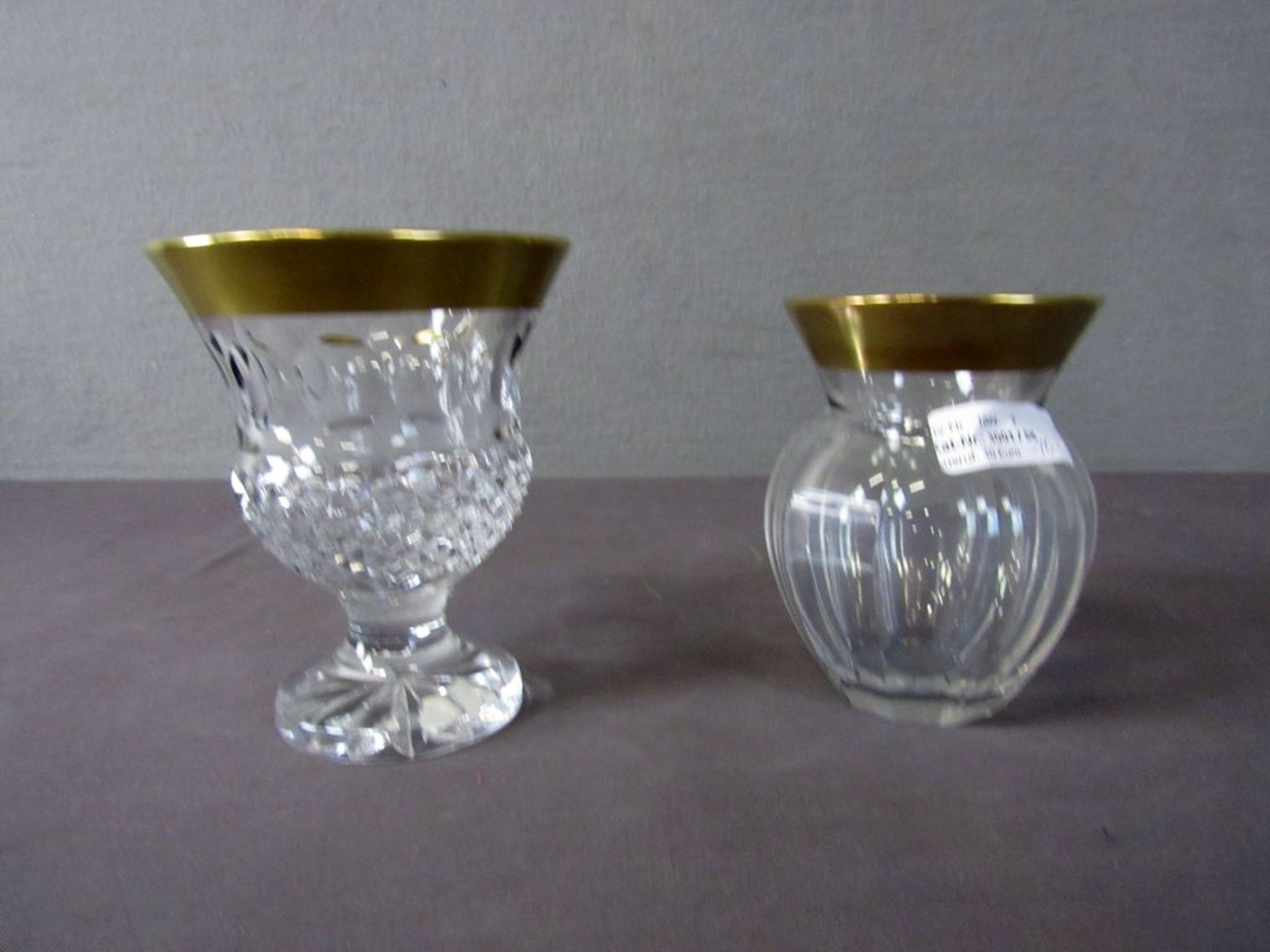 Pokalglas und Vase Kristallglas mit