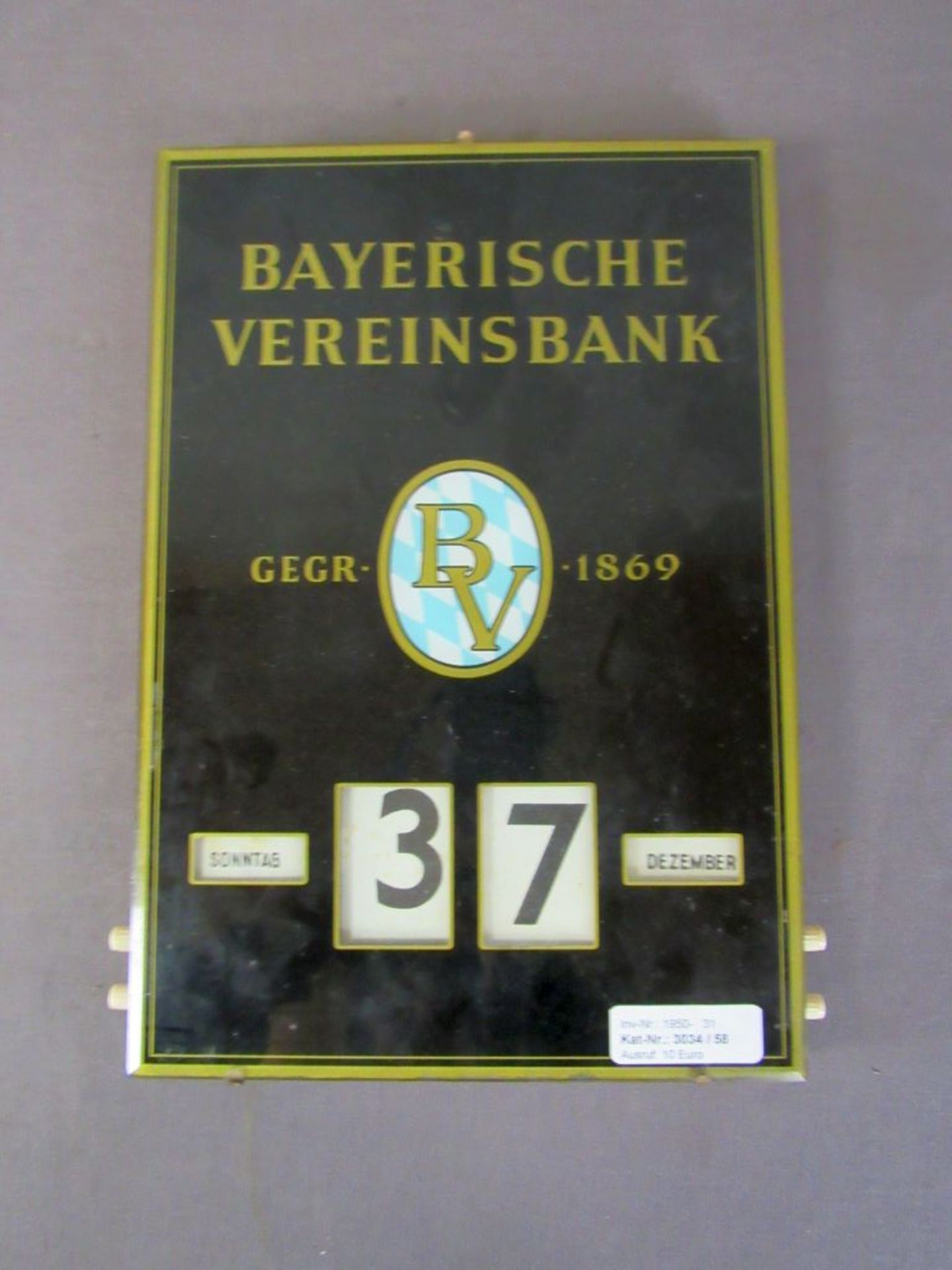 Dauerkalender Bayerische Vereinsbank