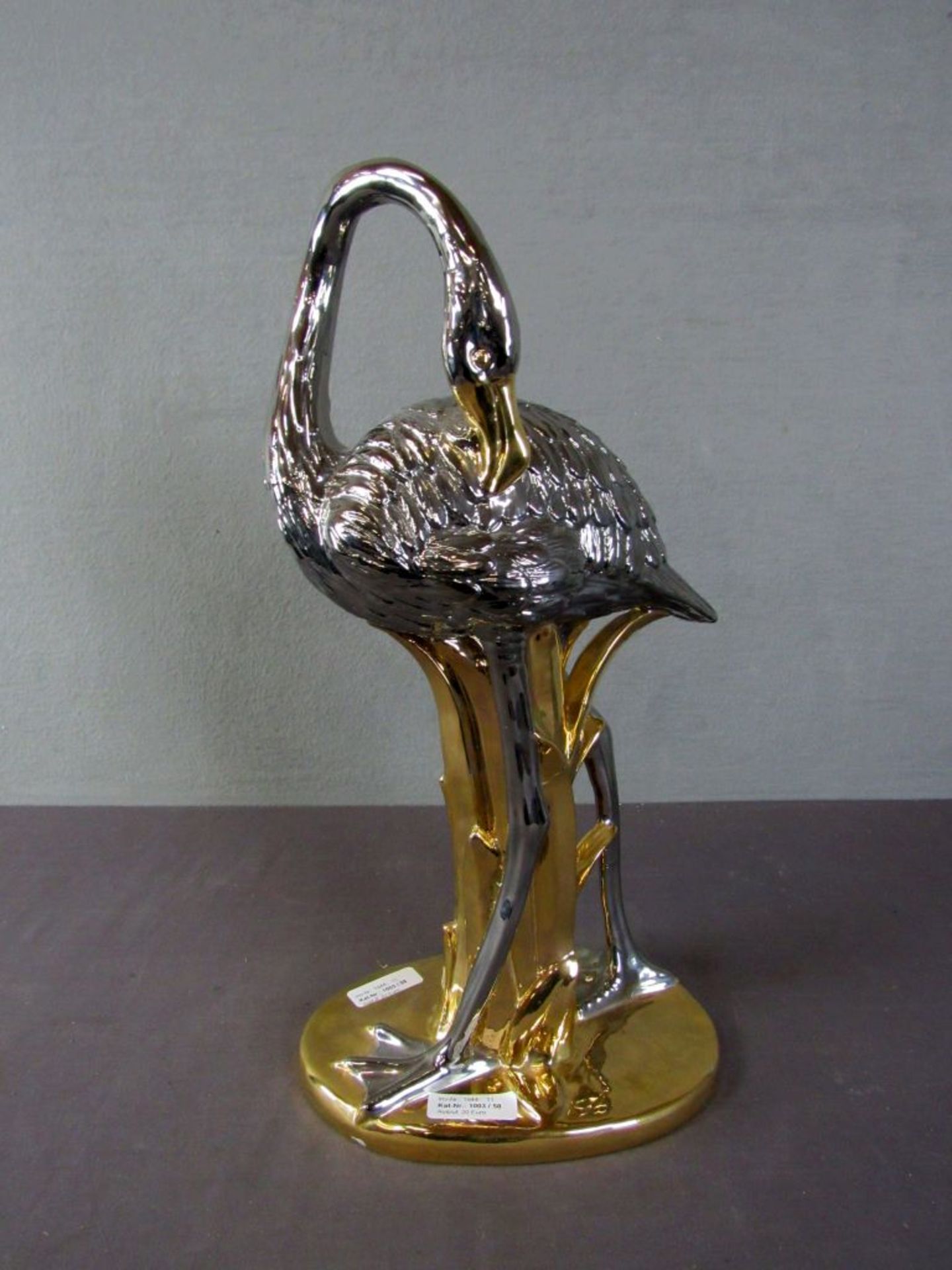 Flamingo Porzellan Gold/Silber Dekor