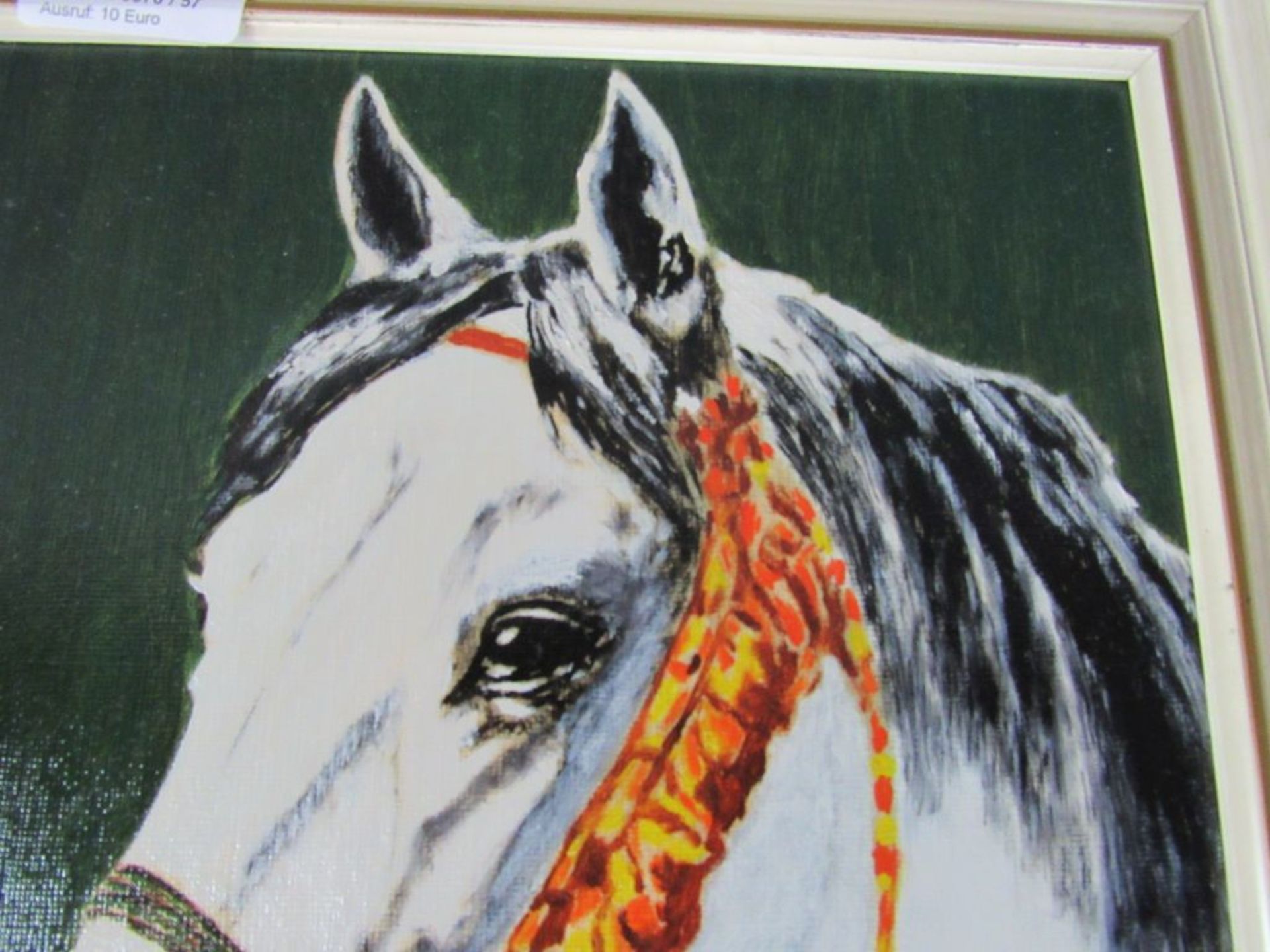 Gemälde Öl auf Pappe Darstellung Pferd - Image 5 of 6