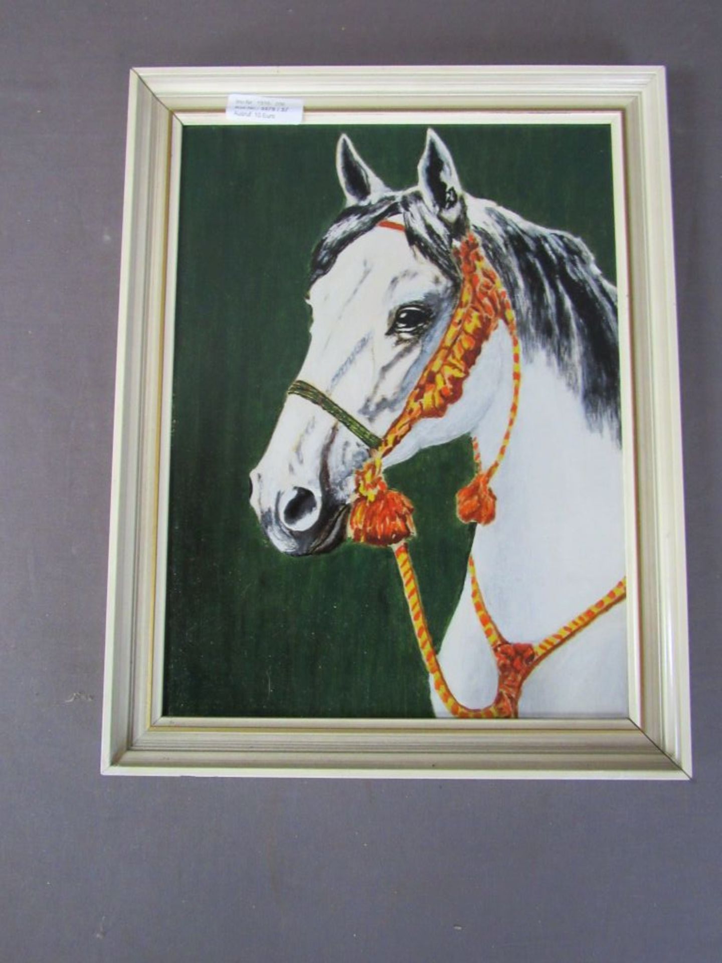 Gemälde Öl auf Pappe Darstellung Pferd - Image 2 of 6