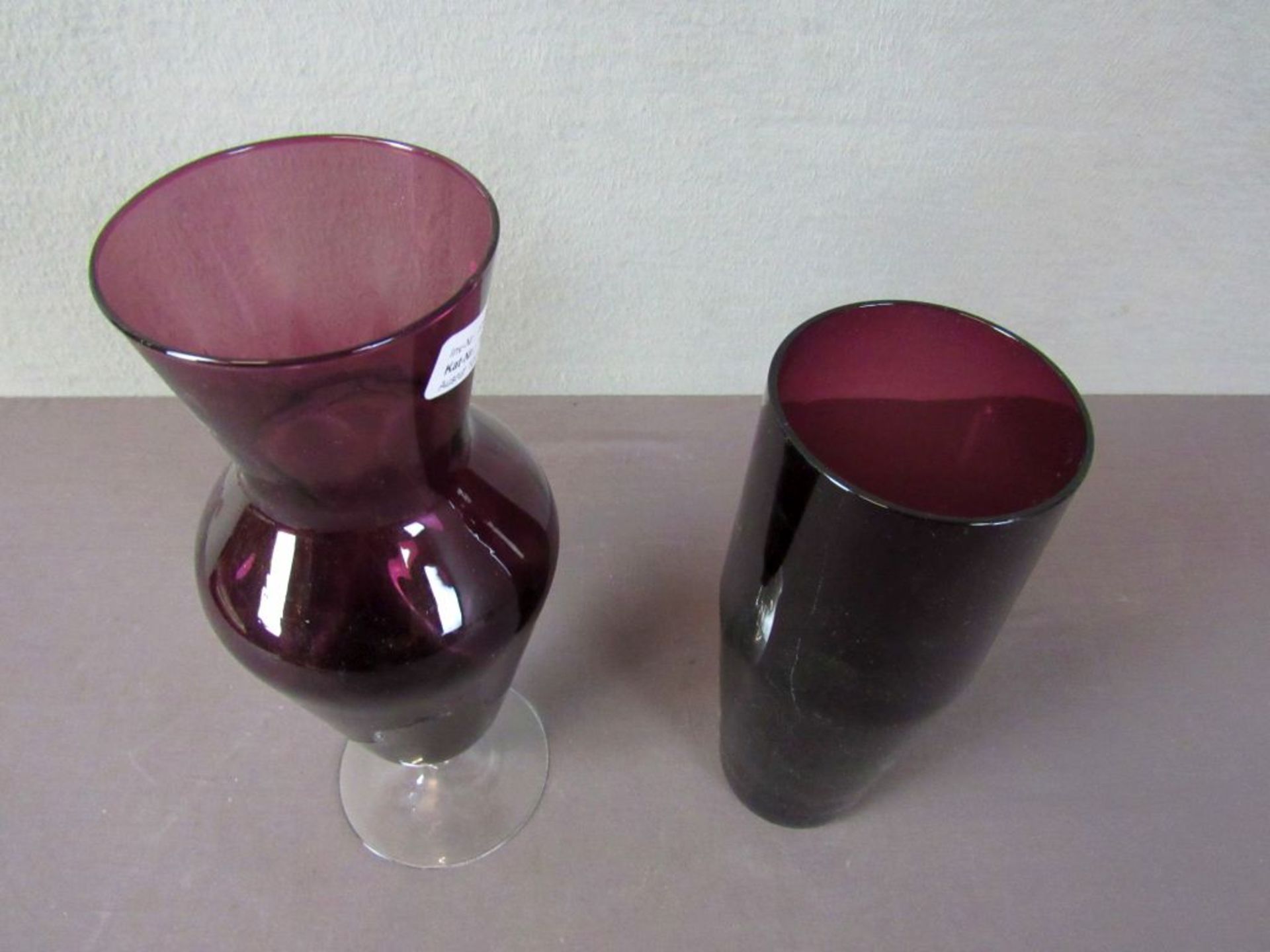 Zwei Glasvasen evtl Murano Höhe: 24cm - Image 8 of 8