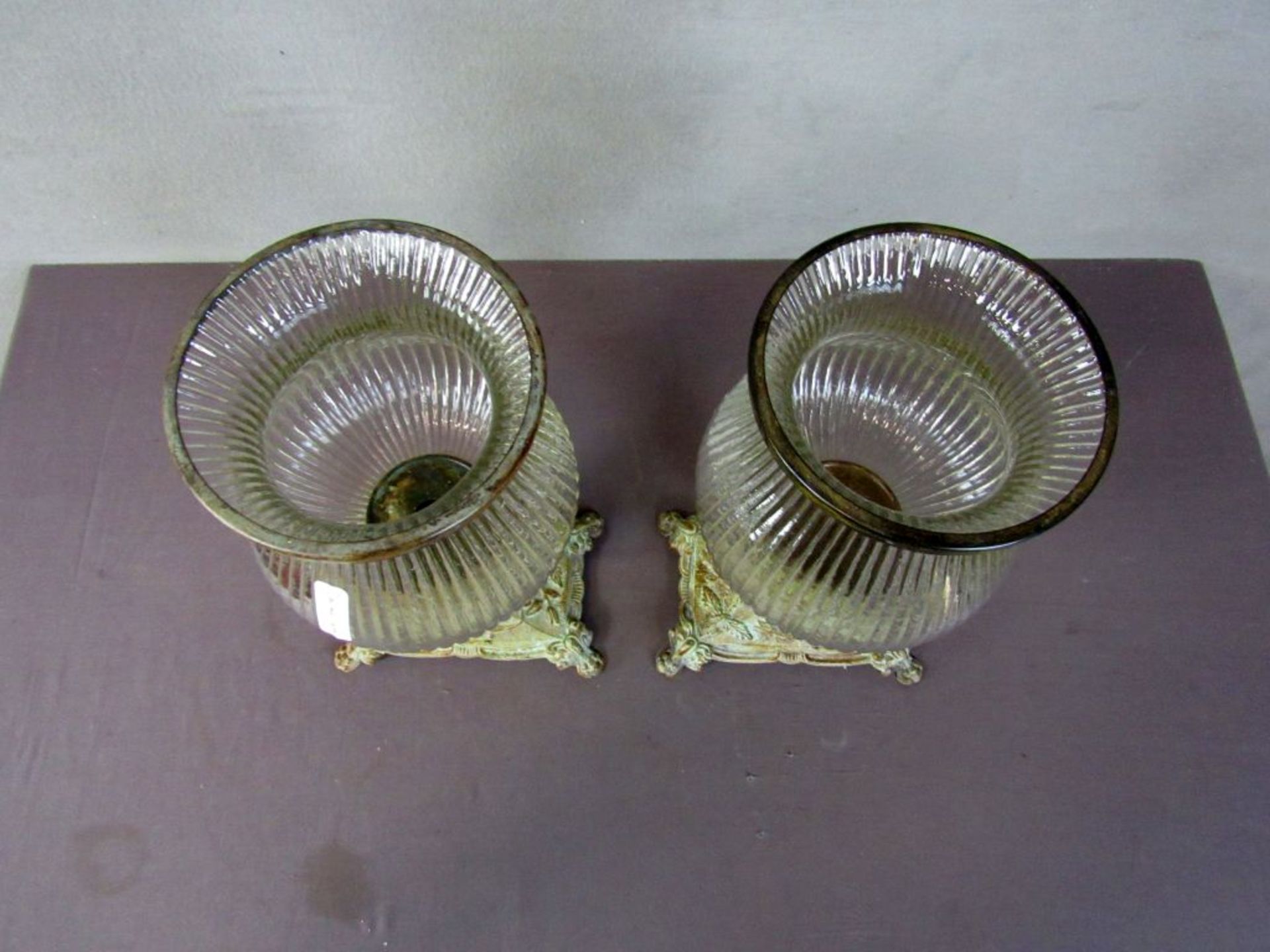 Zwei WIndlichter auf Metallsockel - Image 6 of 7