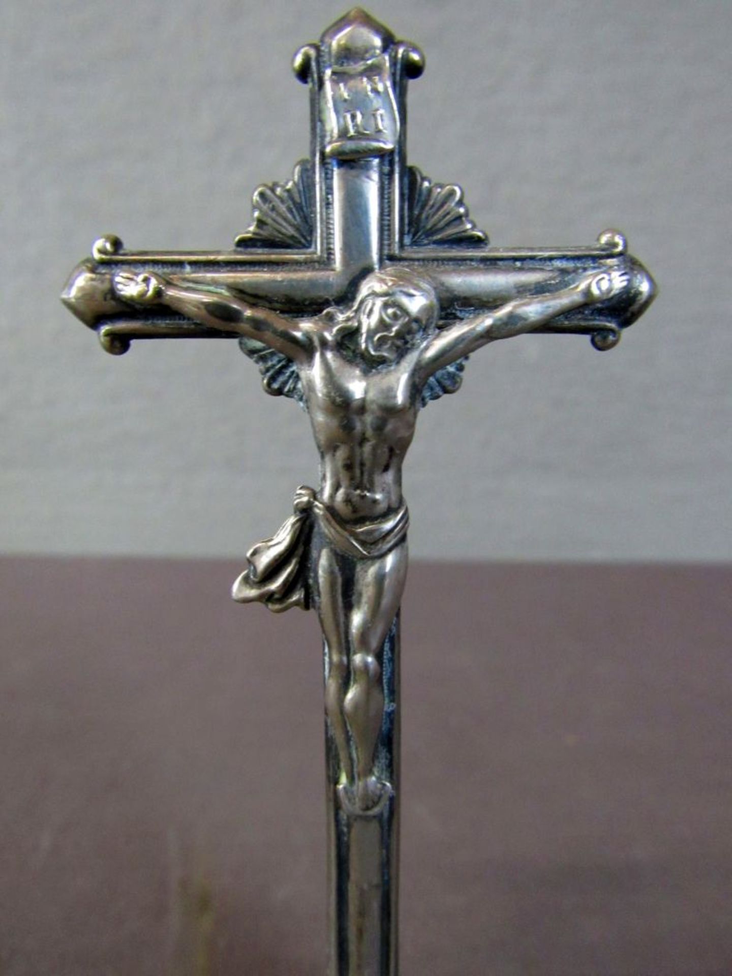 Antikes Kruzifix vor 1870 Silber - Bild 3 aus 7