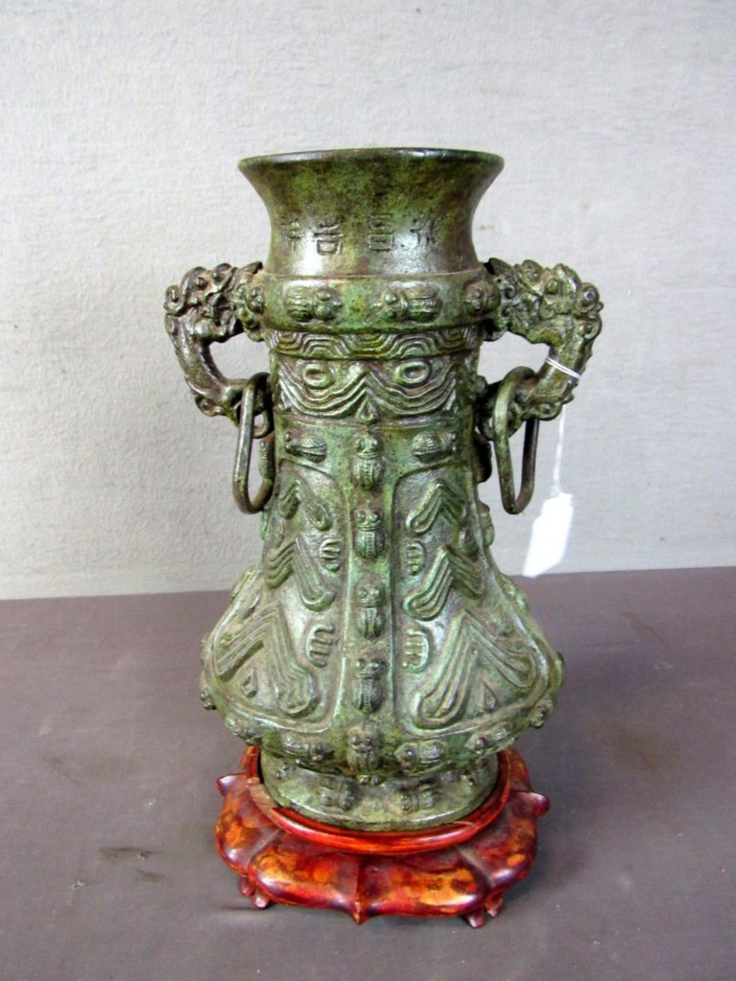 Bronzegefäß China im archaischen Stil - Image 8 of 9