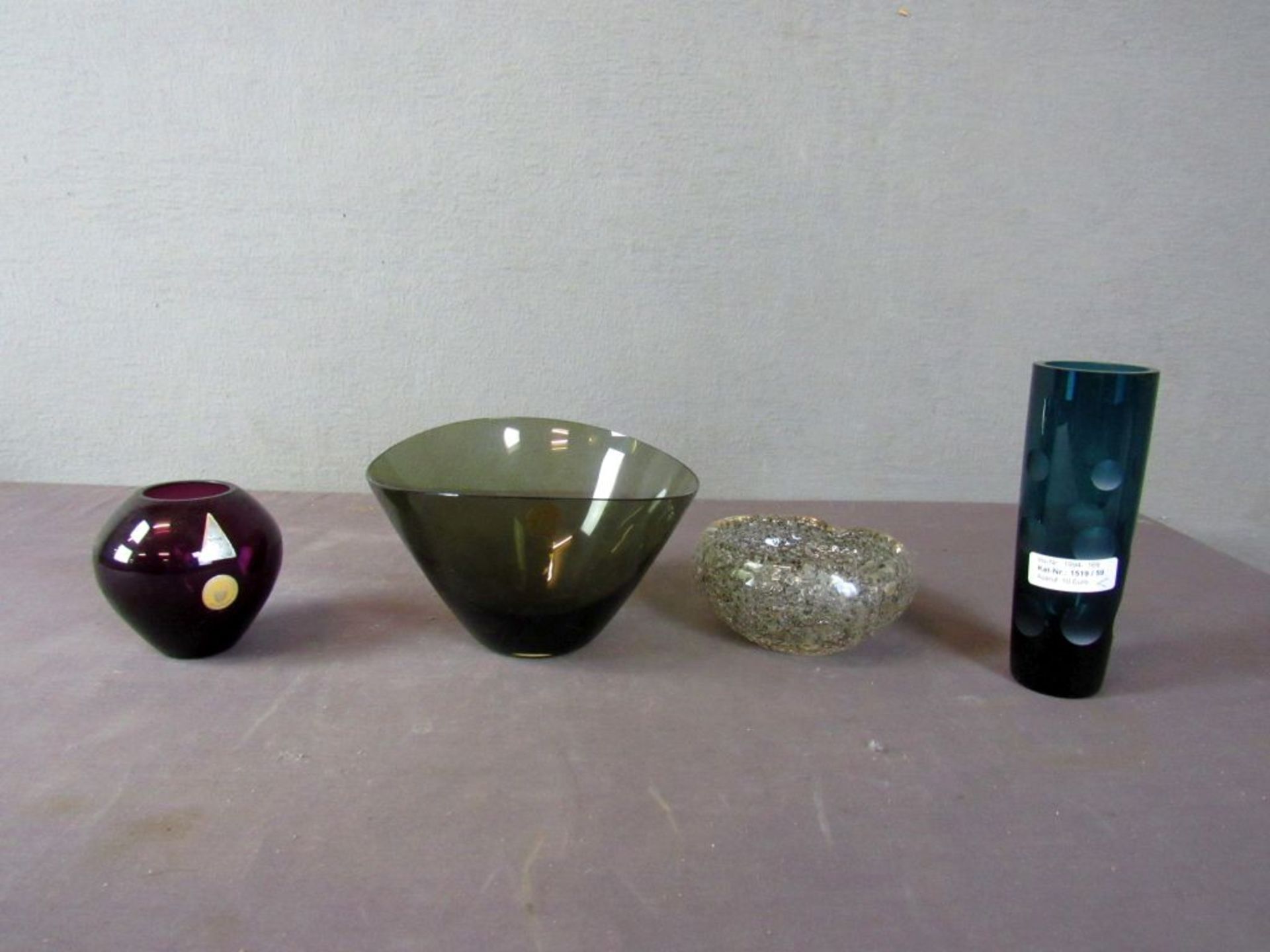 Vier Teile Glas 60er 70er Jahre