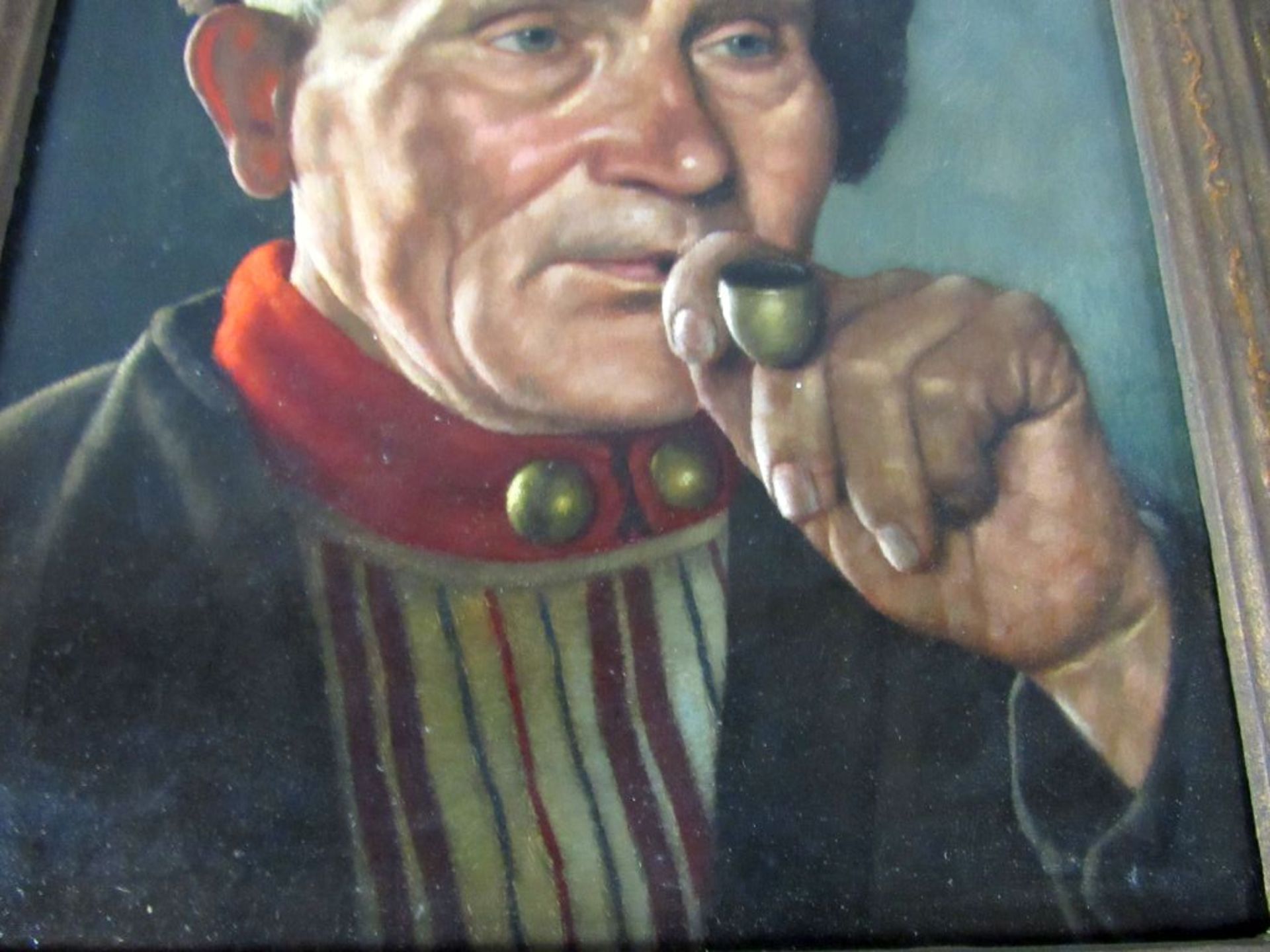 Ölbild 'Mann mit Pfeife in Tracht' - Bild 6 aus 8