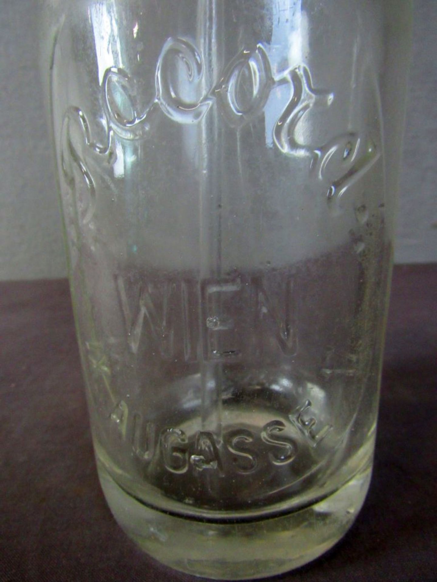 Antiker Sodaspender Glas mit Ätzung - Bild 3 aus 6