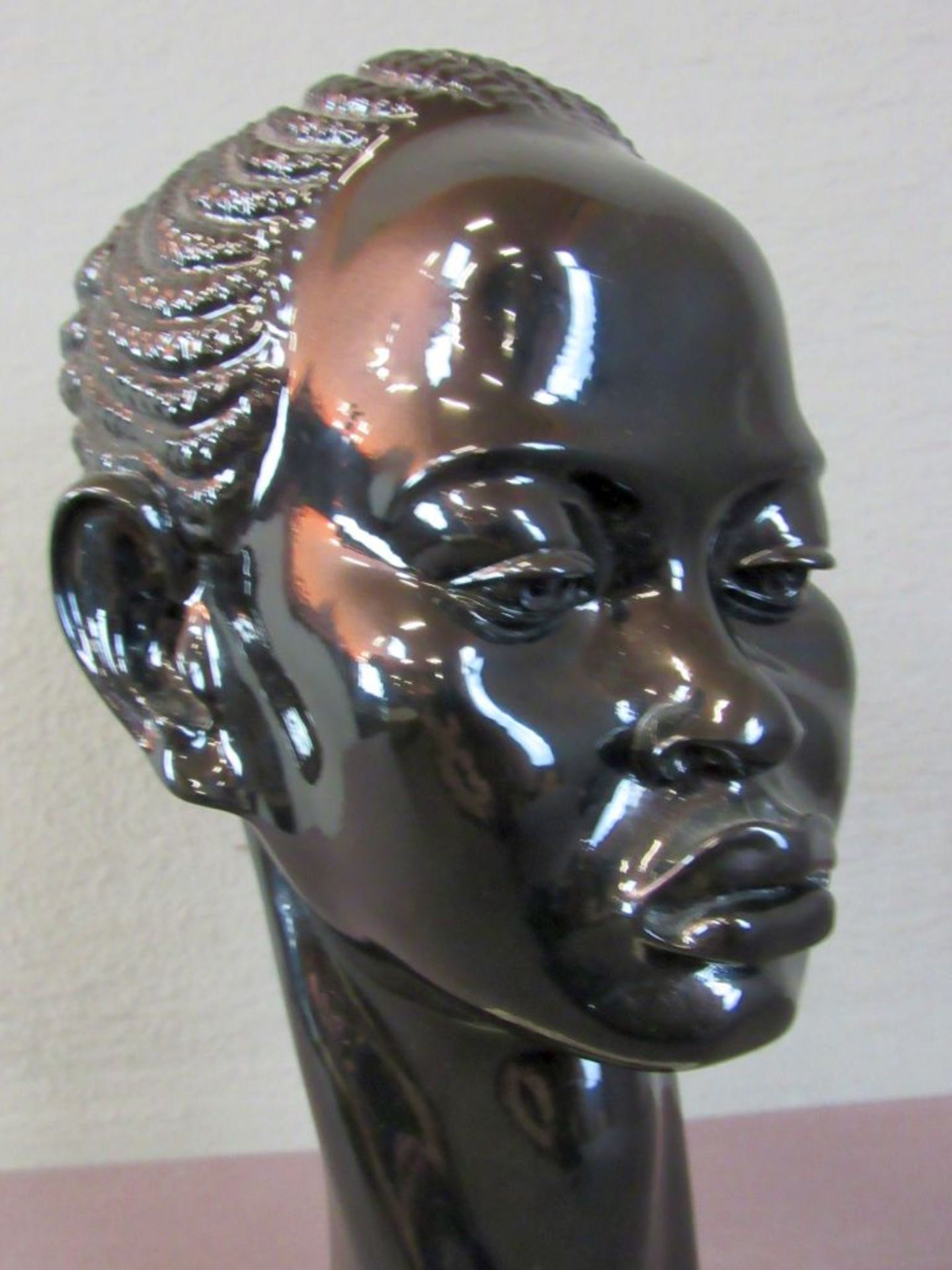 Skulptur Afrikanerin signiert Höhe 34 - Image 7 of 7