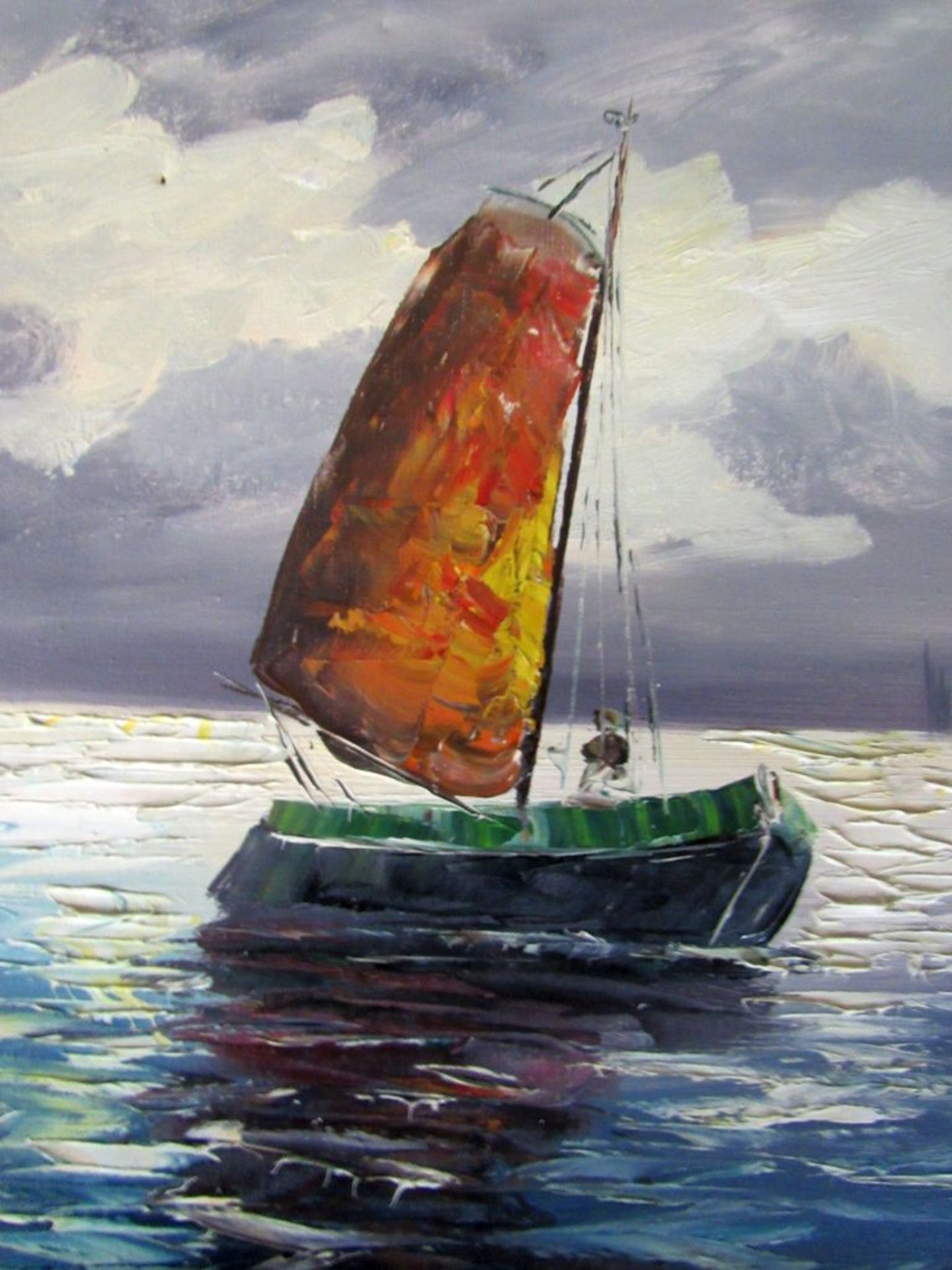 Öl Gemälde auf Leinwand Fischerboot - Image 3 of 8