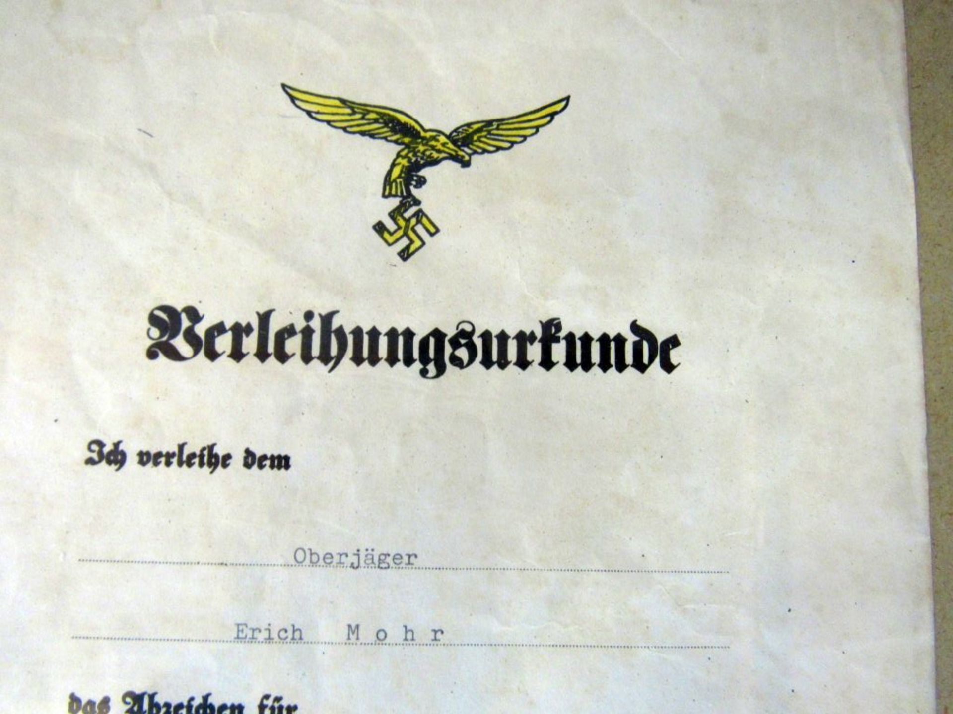 Urkunde Fallschirmschützenabzeichen 2. - Image 2 of 7