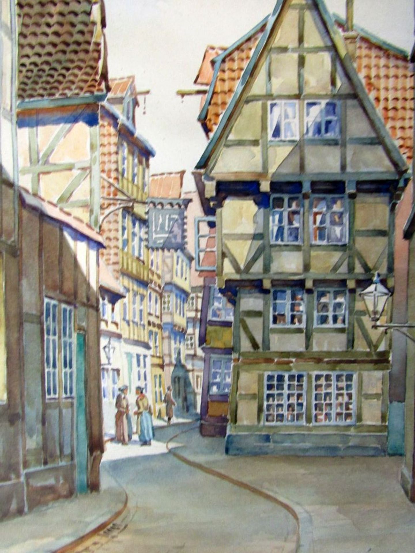 Aquarell Gasse in Hannover 53x44