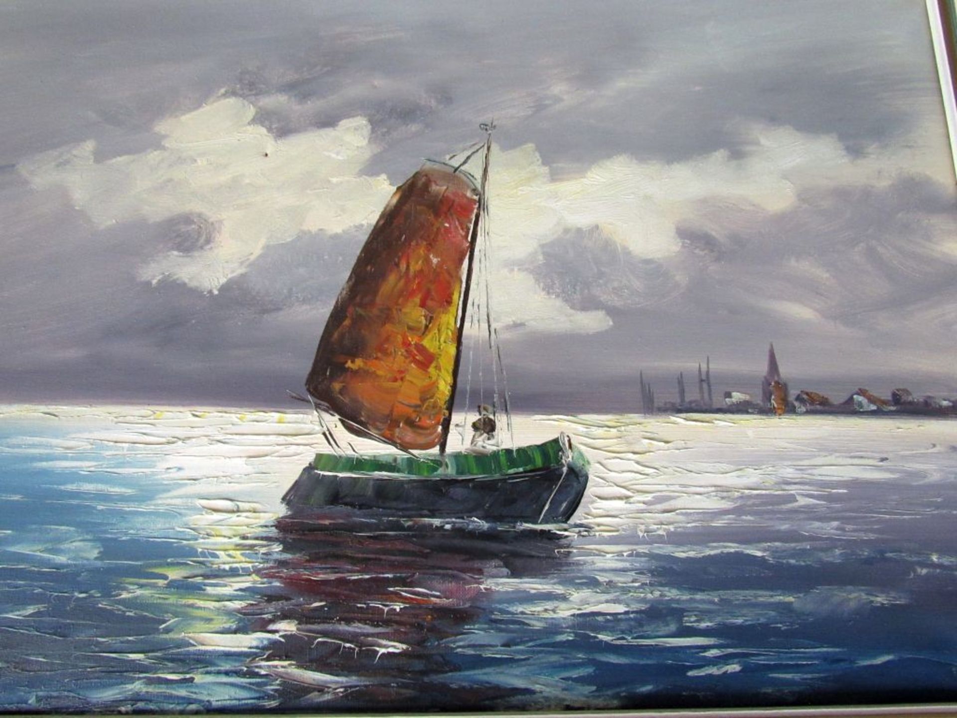 Öl Gemälde auf Leinwand Fischerboot