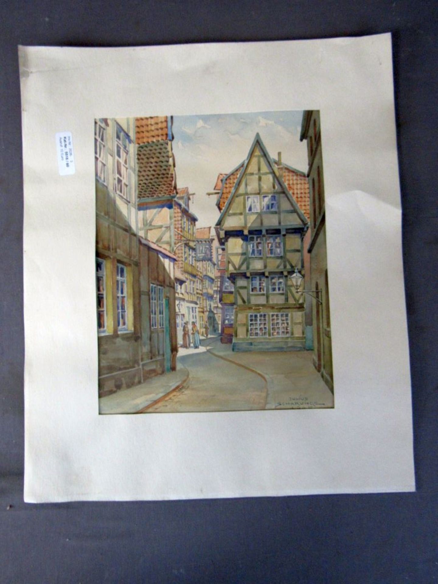 Aquarell Gasse in Hannover 53x44 - Image 2 of 8
