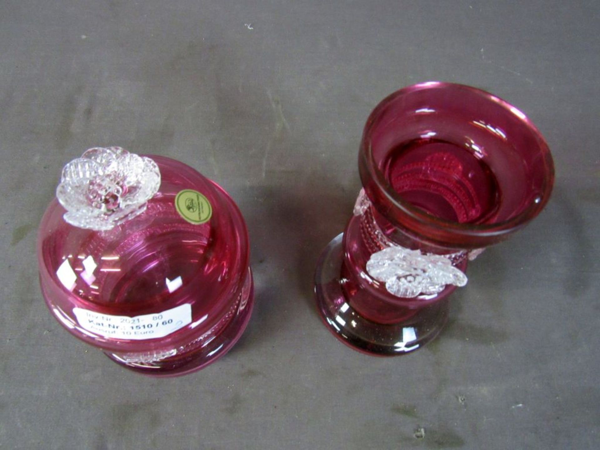 Zwei teile Glas Deckeldose und - Image 2 of 8