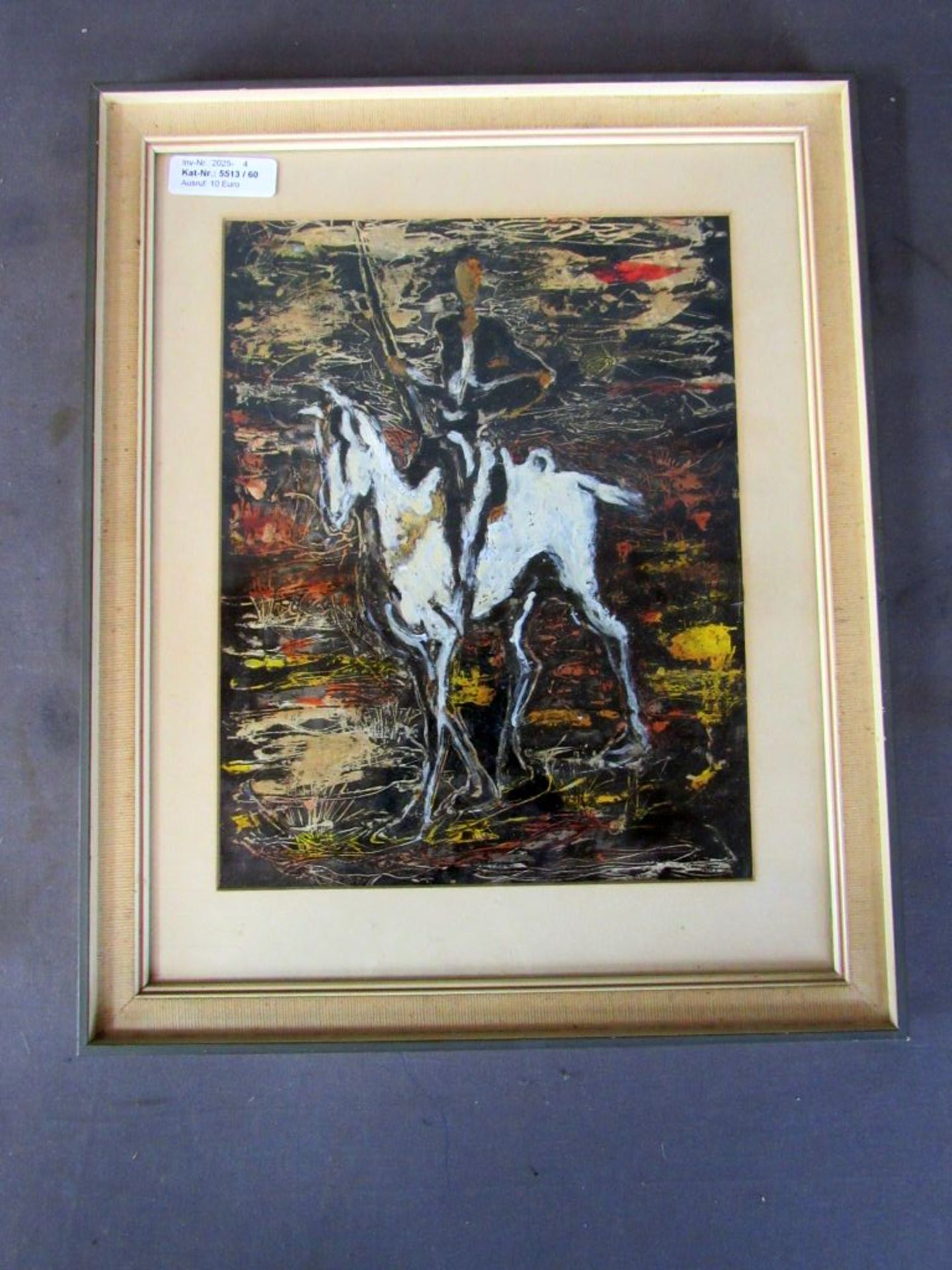 Gemälde Mischtechnik Don Quichote 60er - Image 2 of 6